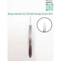 ปากคีบ Bishop Herman Iris 1x2 Teeth Forcep 0.3mm 9cm
