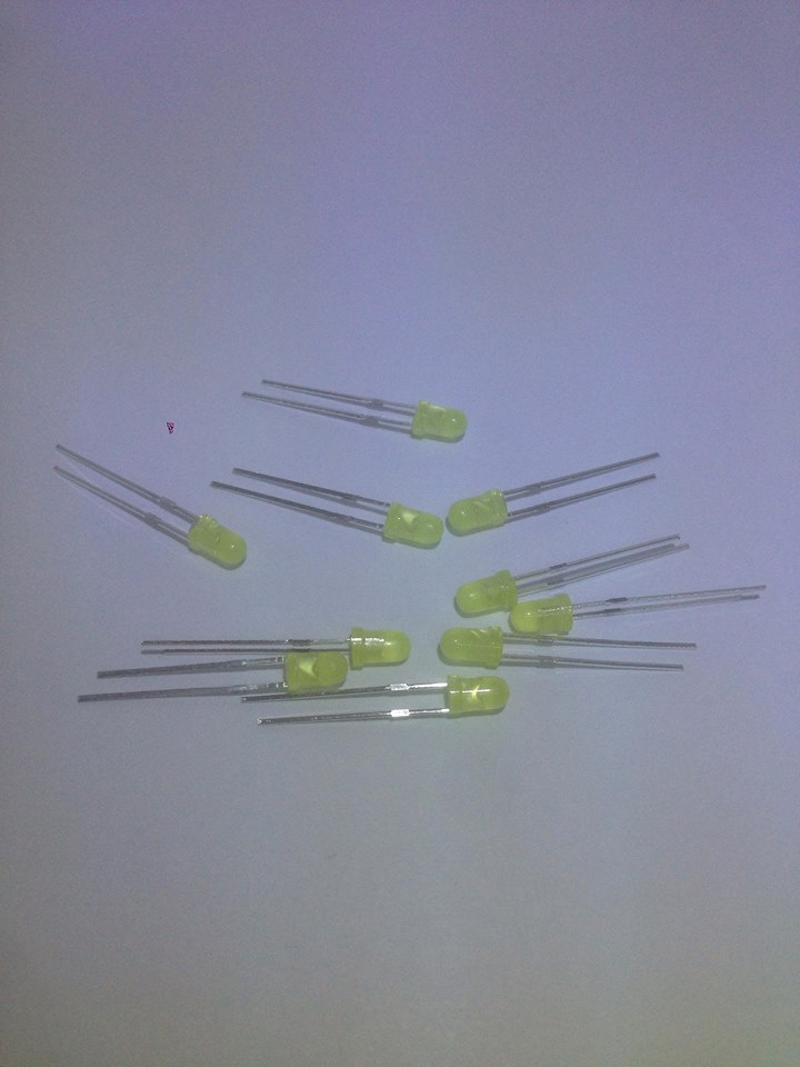 LED 3mm LED สีเหลือง จำนวน 10 ดวง led 10