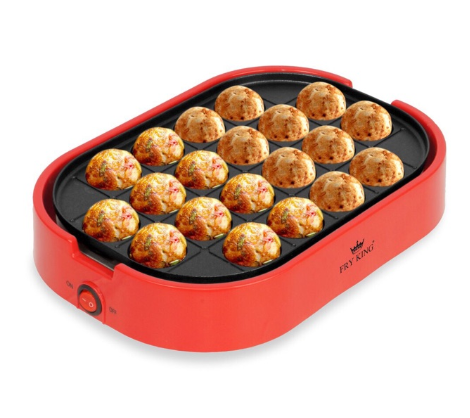 FRY KING เครื่องทำทาโกะยากิ 20 หลุม รุ่น FR-C14 พร้อม กระทะผัดยากิโซบะ ถอดเปลี่ยนได้