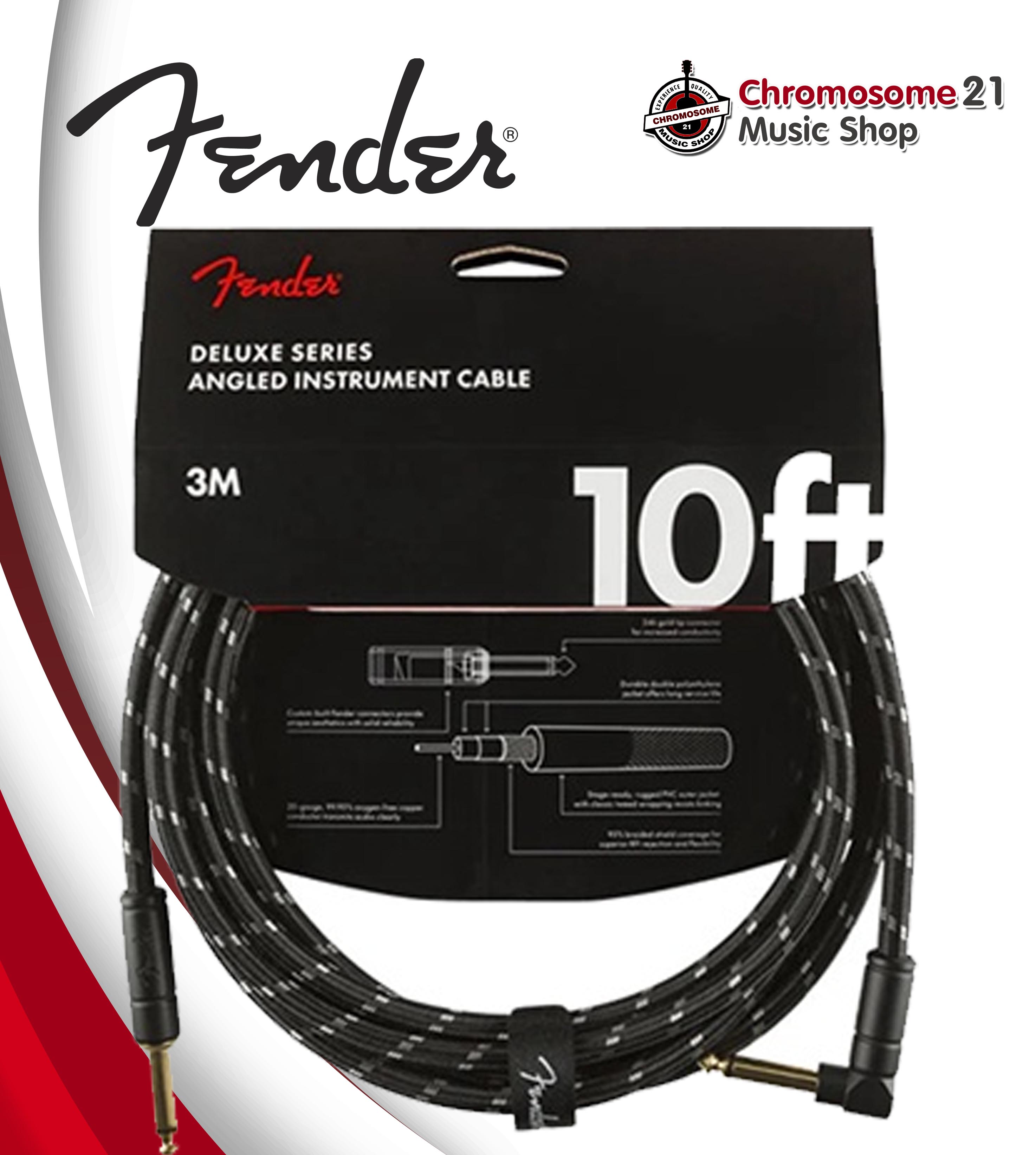 สายแจ็ค FENDER DELUXE SERIES INSTRUMENT CABLE, BLACK TWEED (สีดำ) 3เมตร