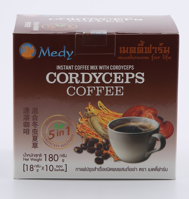 กาแฟสำเร็จรูป 5 in 1ผสมถั่งเช่า