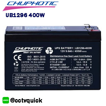 แบตเตอรี่สำหรับเครื่องสำรองไฟฟ้า Chuphotic Battery UB1296 400W
