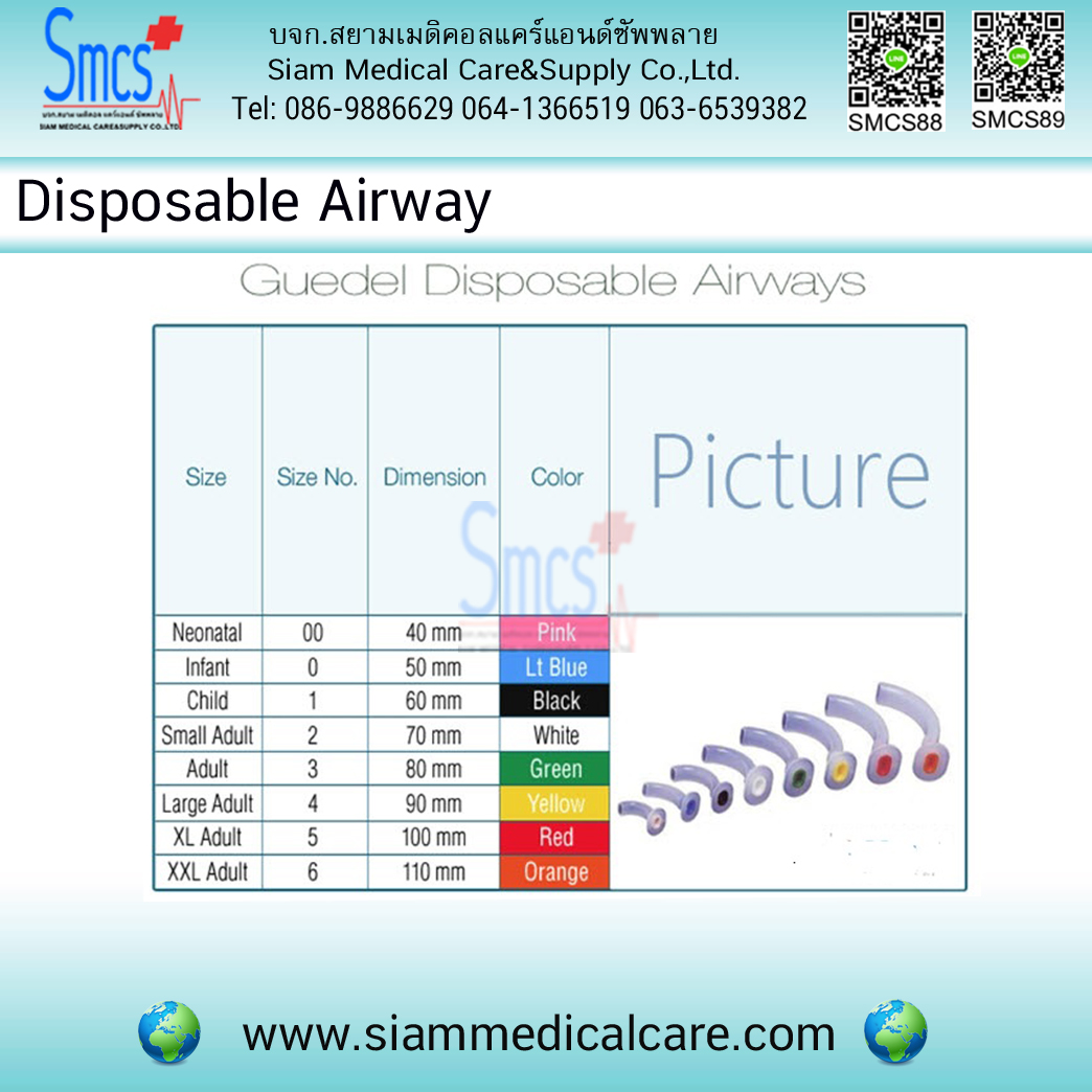 ท่อเปิดทางเดินหายใจทางปาก (Oral Airway) ยี่ห้อ Topster