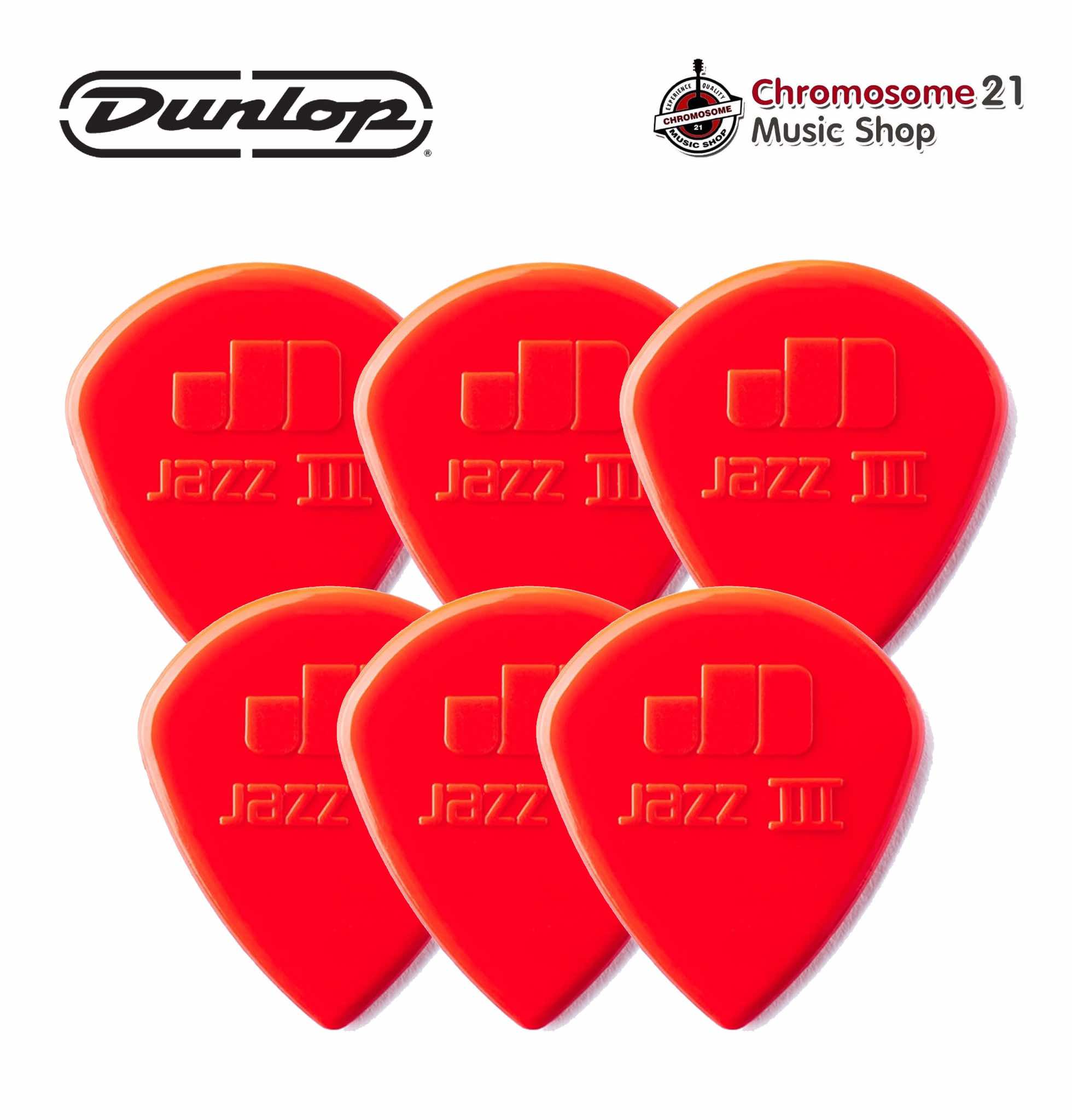 ปิ๊ก Jim Dunlop Jazz III RD Nylon Guitar Pick ความหนา 1.38 mm สีแดง