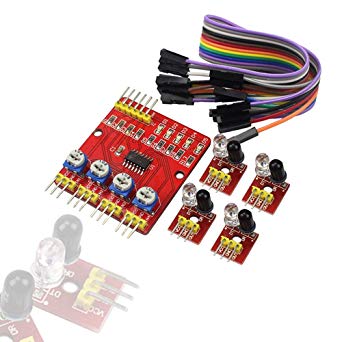 Tracking Sensor 4 Channal for Smart Car เซนเซอร์ตรวจจับเส้น ขาว ดำ 4 จุดแยกอิสระ สำหรับ Smart Car