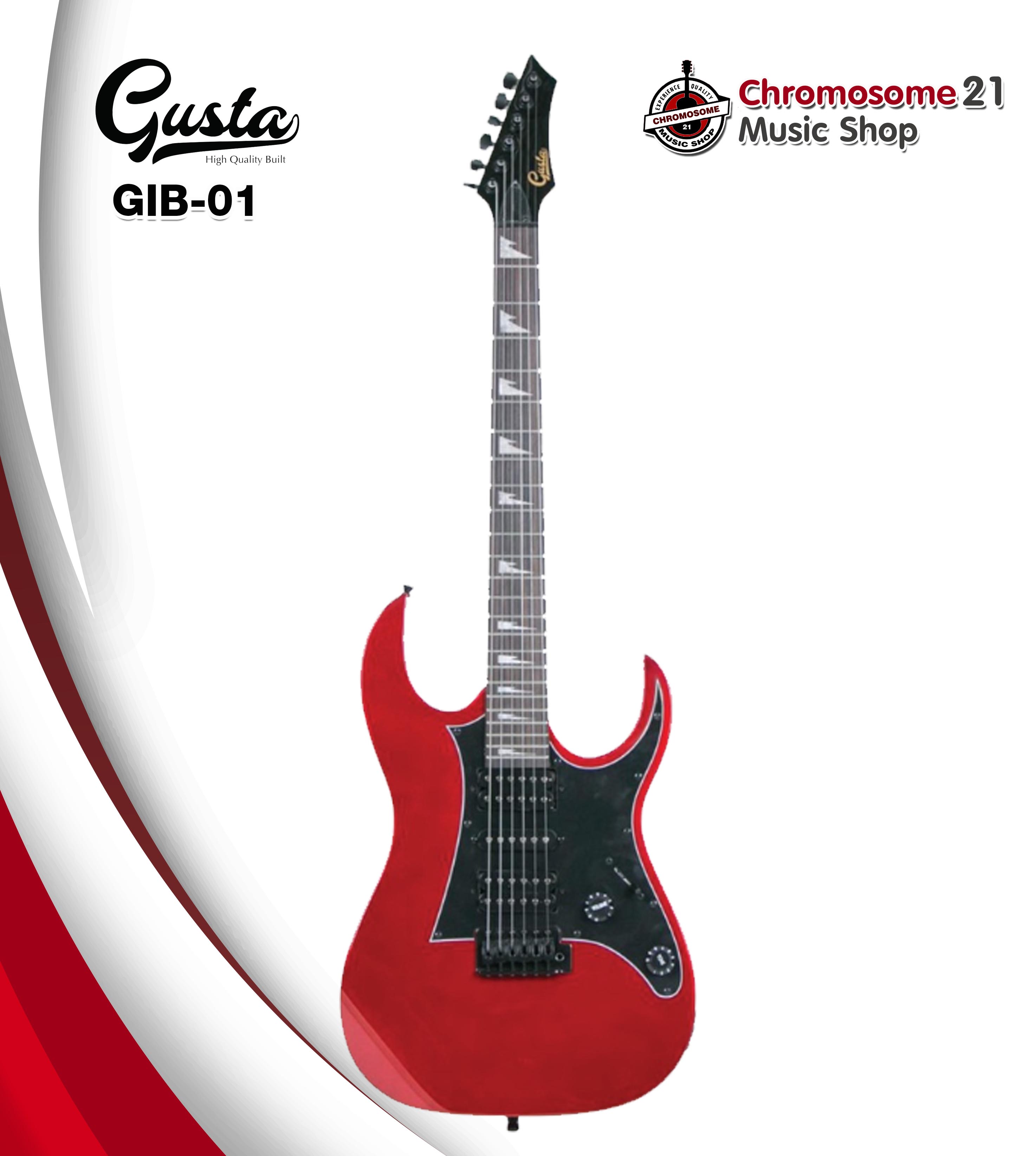 กีตาร์ไฟฟ้า Gusta GIB-01 (สีแดง)