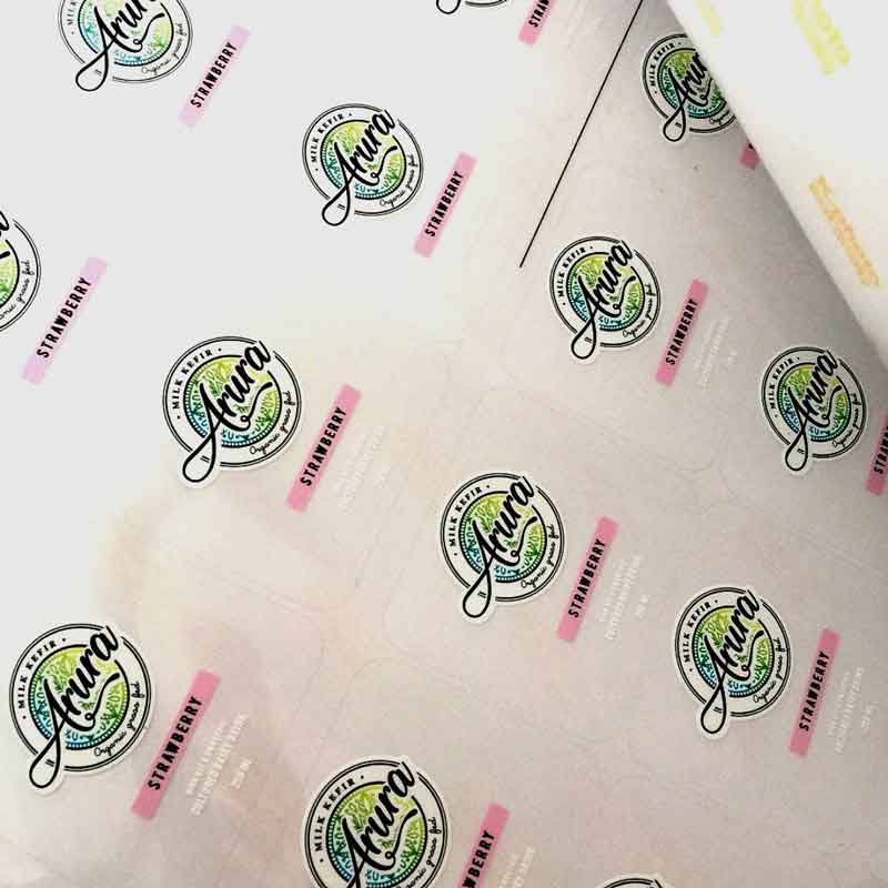 สติ๊กเกอร์ ฉลากสินค้า PVC ใส พิมพ์ขาว