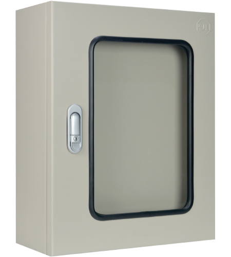 KBJF ตู้ไฟสวิทซ์บอร์ดแบบกันฝุ่นกันน้ำฝา 2 ชั้น ไม่มีหลังคา (ฝานอกกระจก)