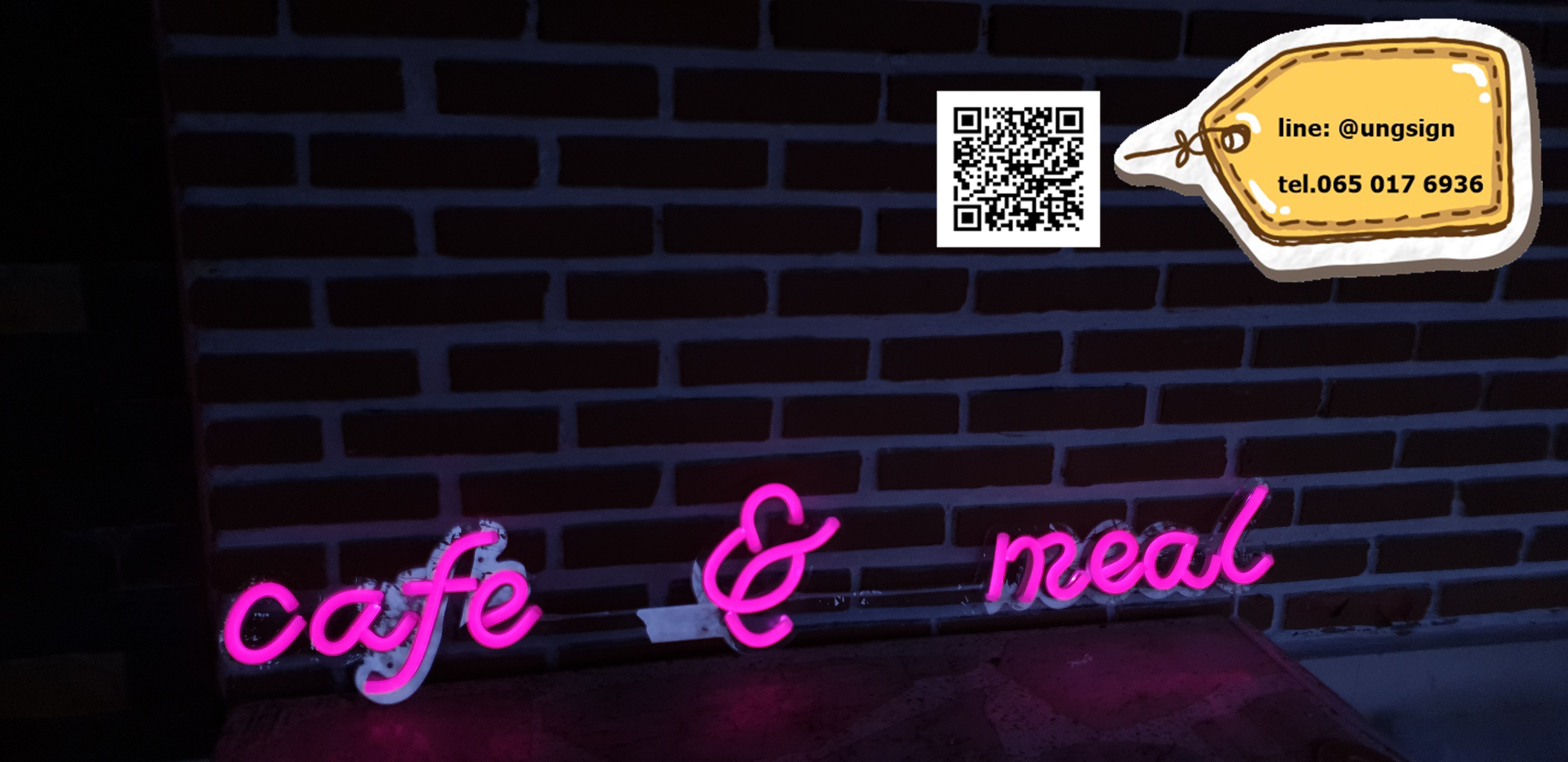 ป้ายนีออนเฟรค cafe & meal