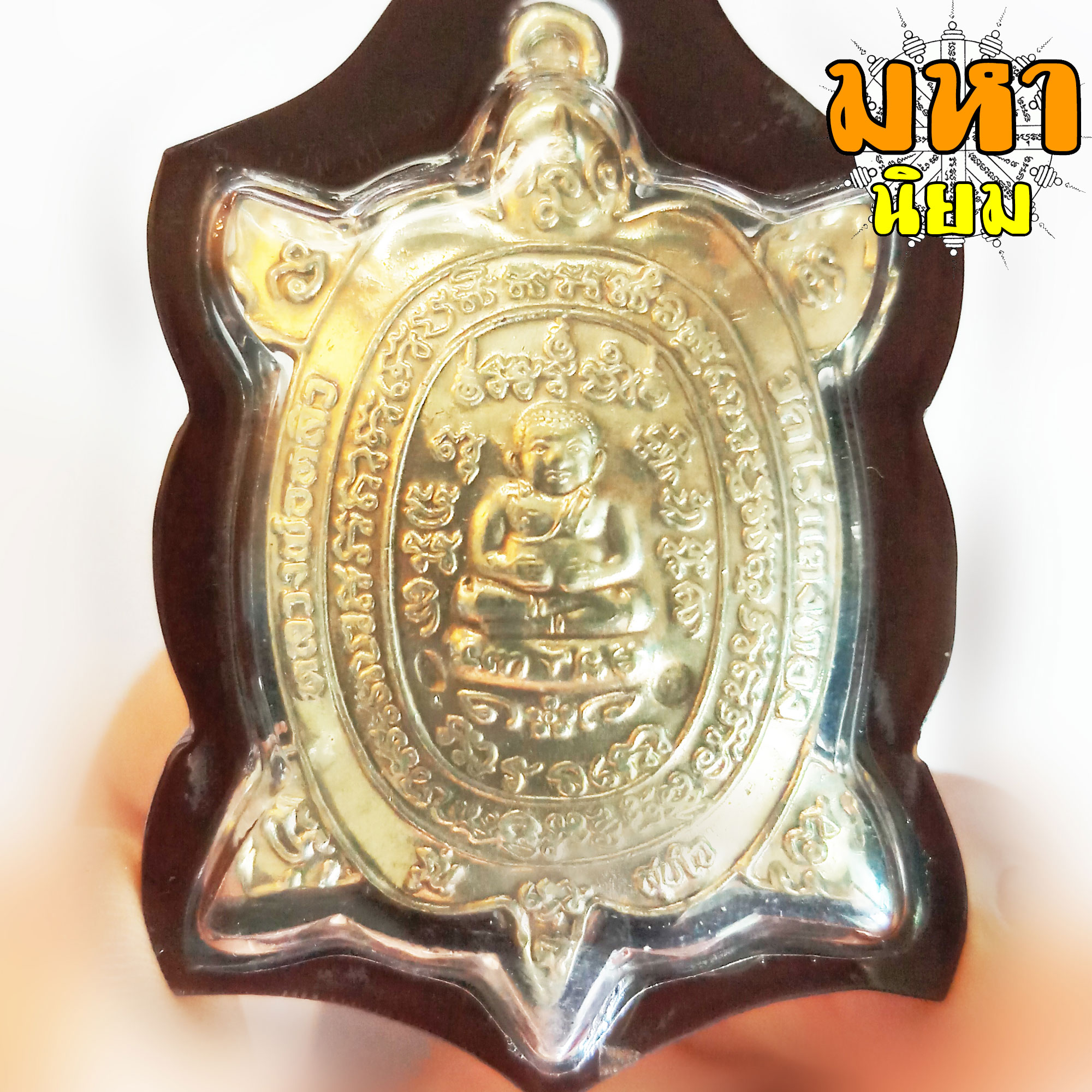 เหรียญเต่าเรือน หลวงปู่หลิว วัดไร่แตงทอง รุ่นสุขใจ เนื้อกะไหล่เงิน เลี่ยมกรอบอย่างดี