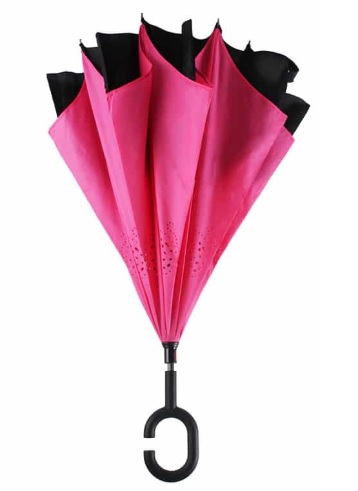 ร่มกลับด้าน สีชมพู (คละสี)