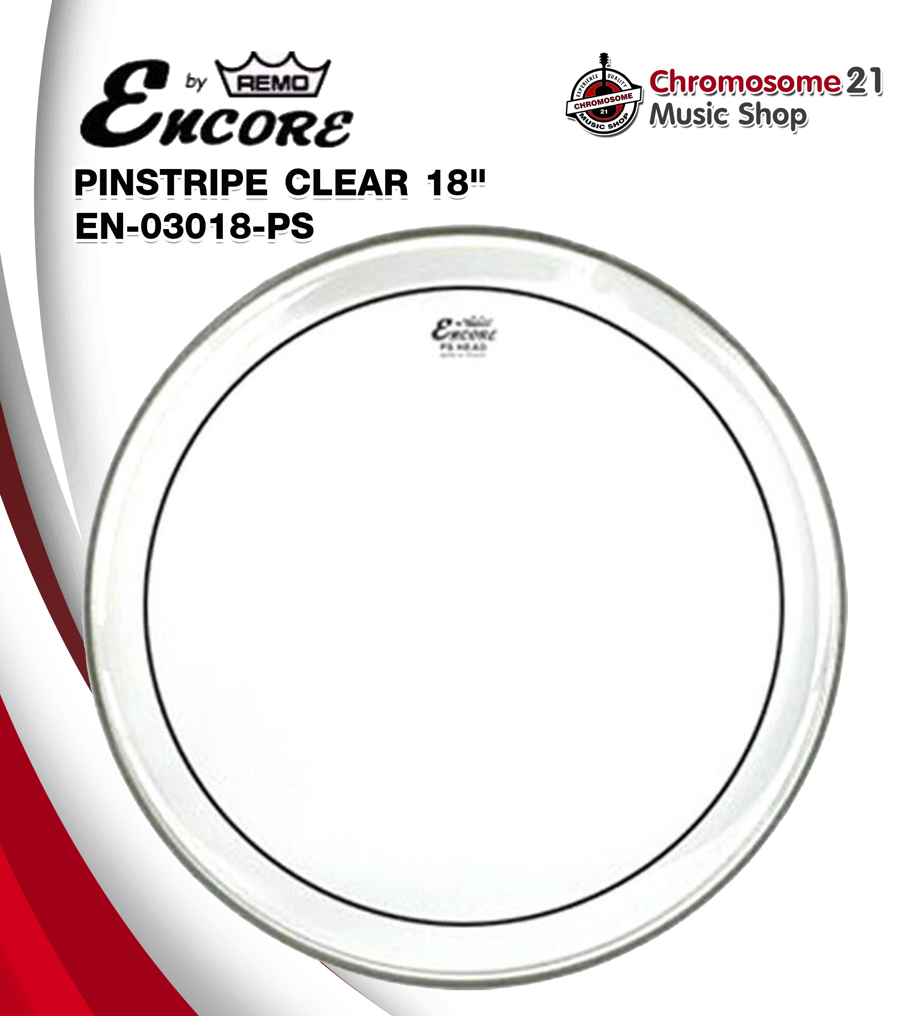 หนังกลองทอม Encore By Remo รุ่น EN-0318-PS ขนาด 18 นิ้ว made in taiwan หนังน้ำมัน2ชั้น