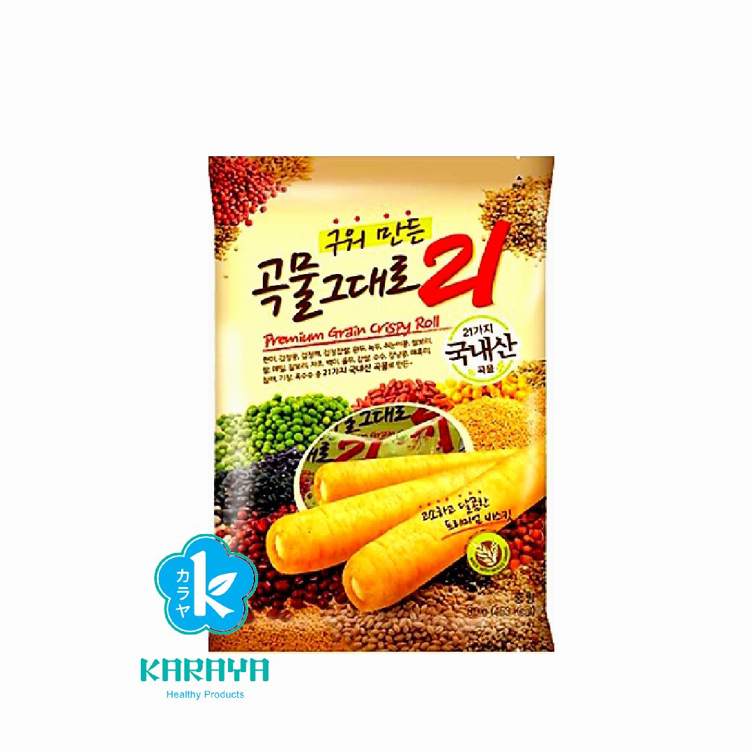 Grain Crispy Roll21: เกรน คริสปี้โรล ขนมธัญพืช 21ชนิด แท่งอบกรอบ สอดไส้ครีมชีส80g
