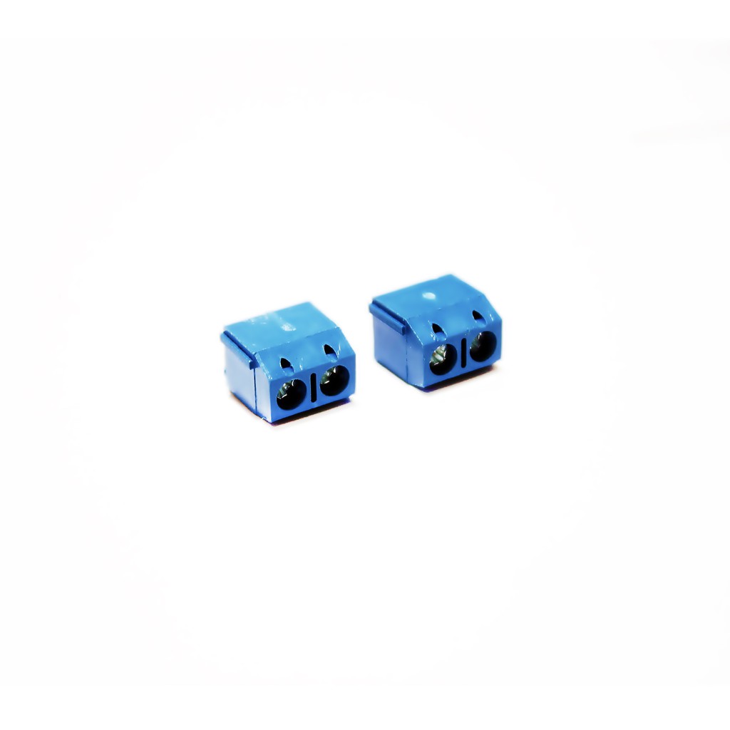 Terminal Block 2 pin Connector 5mm Pitch คอนเน็คเตอร์แบบสกรูหมุน 2 ขา สีน้ำเงิน ระยะห่างระหว่างขา 5 มม.