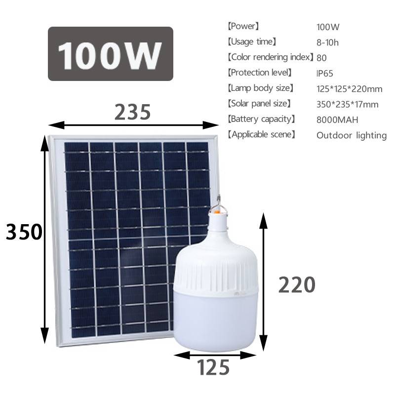 Strong Hot Solar Light ไฟตุ้ม โซล่าเซลล์ 50W/100W/150W Solar Cell Light Bulb แผงโซล่าเซลล์และหลอดไฟ Solar Bulb