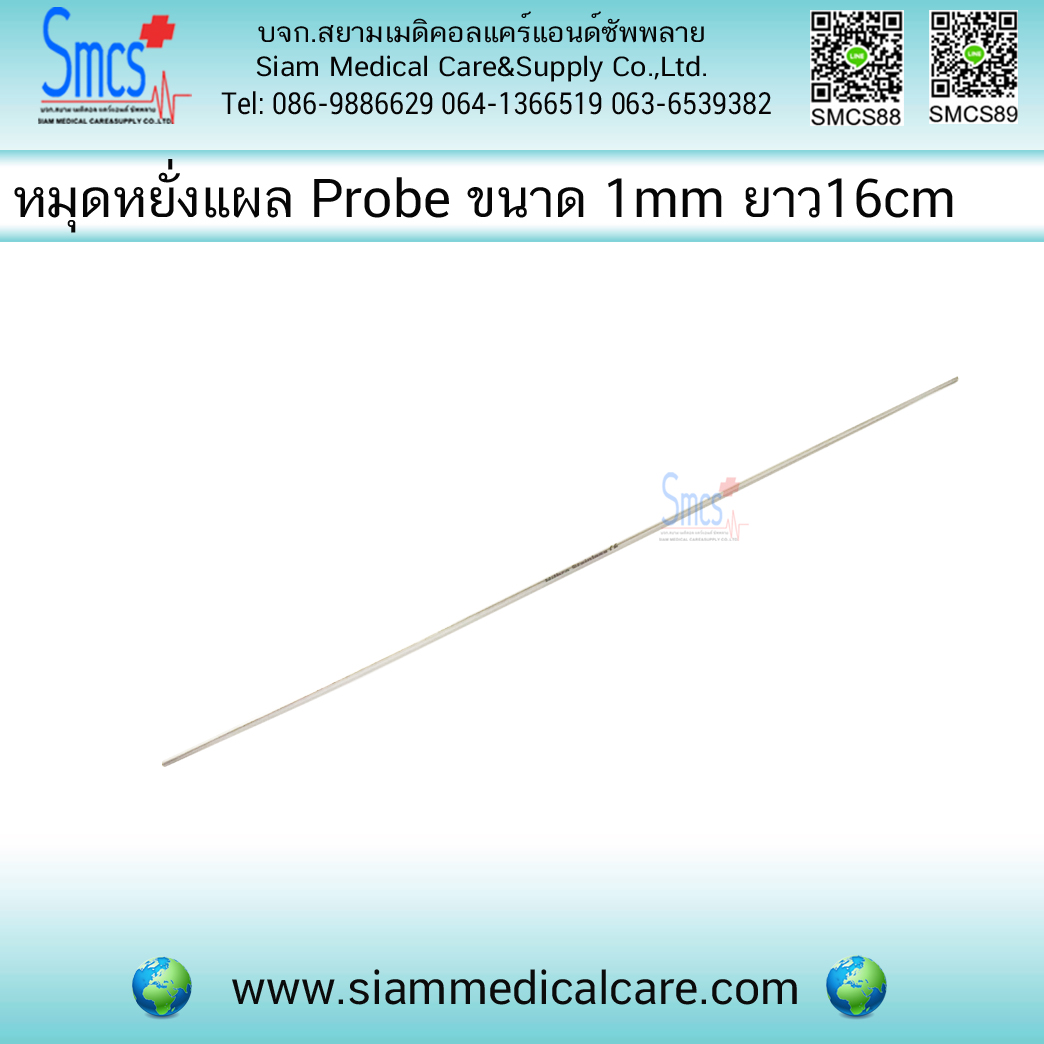 หมุดหยั่งแผล ( Probe) ขนาด1mm 16cm