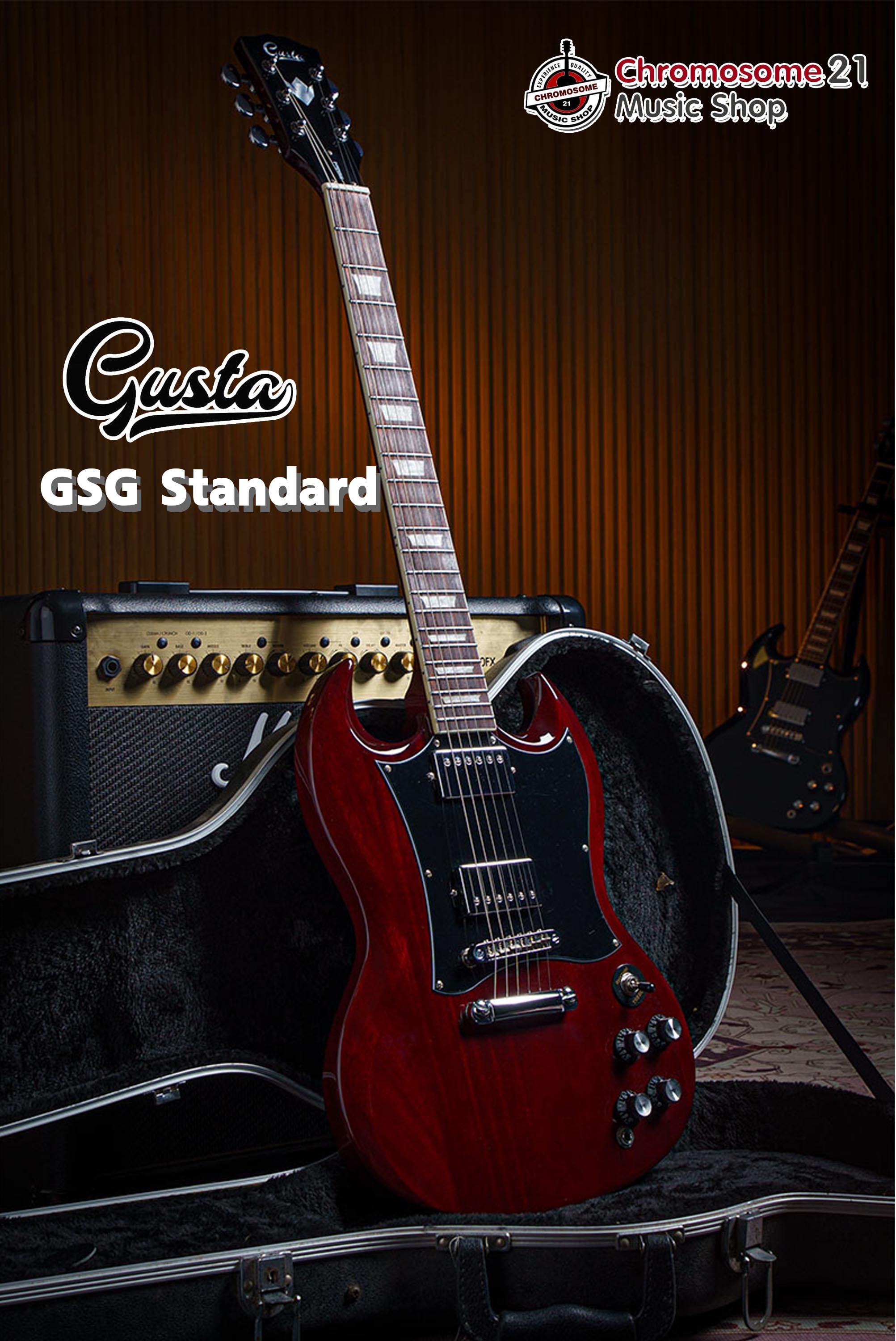 กีตาร์ไฟฟ้า Gusta GSG Standard สี Cherry