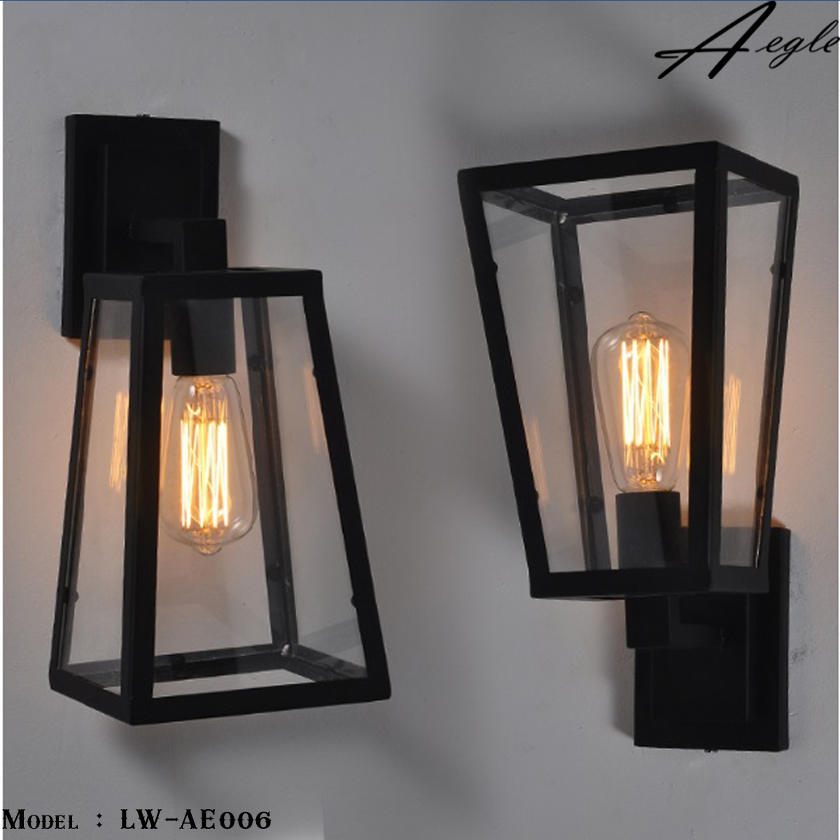 โคมไฟติดผนังทรงกล่องสี่เหลี่ยม