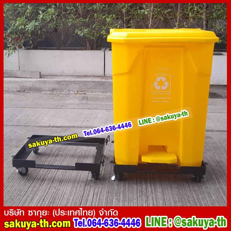 แท่นวางถังขยะ 60 ลิตร 1 ช่อง ไม่มีป้ายแผงหลัง