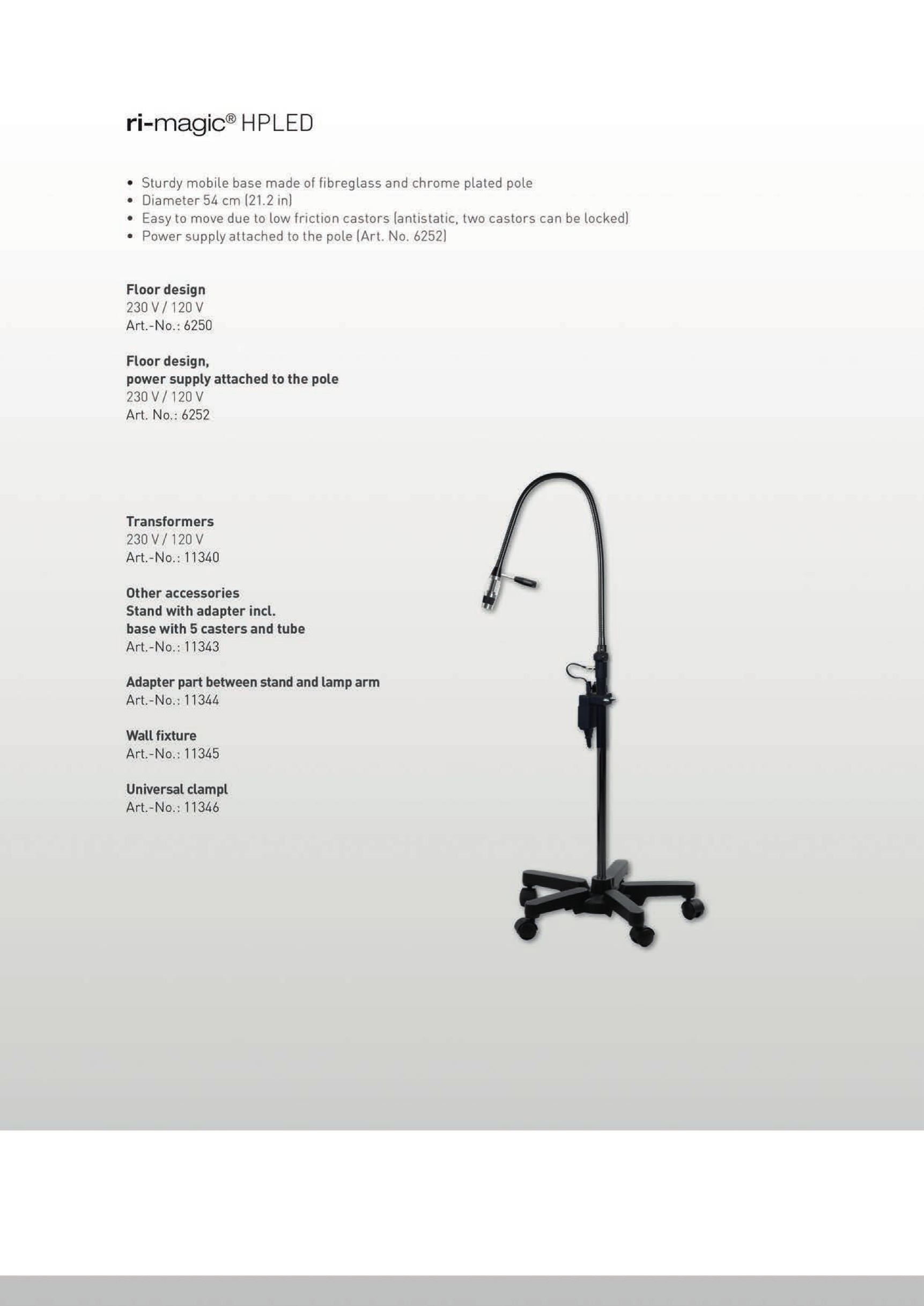 โคมไฟส่องตรวจ แบบตั้งพื้น Riester Ri-Magic HPLED 6252