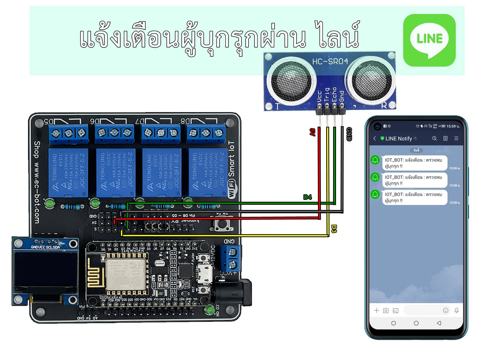 Smart IOT ESP8266 V2 Shield Relay 4ch เปิด-ปิด ไฟด้วย Wi-Fi App Blynk