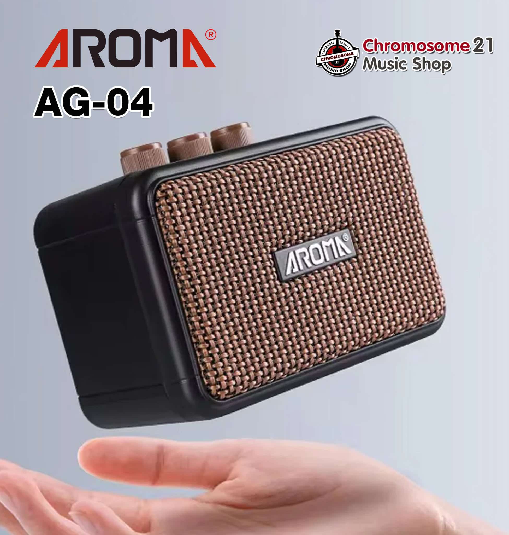 แอมป์กีตาร์ไฟฟ้า Aroma AG-04 Guitar Amp 5 วัตต์ มีบลูทูธ/แบตในตัว