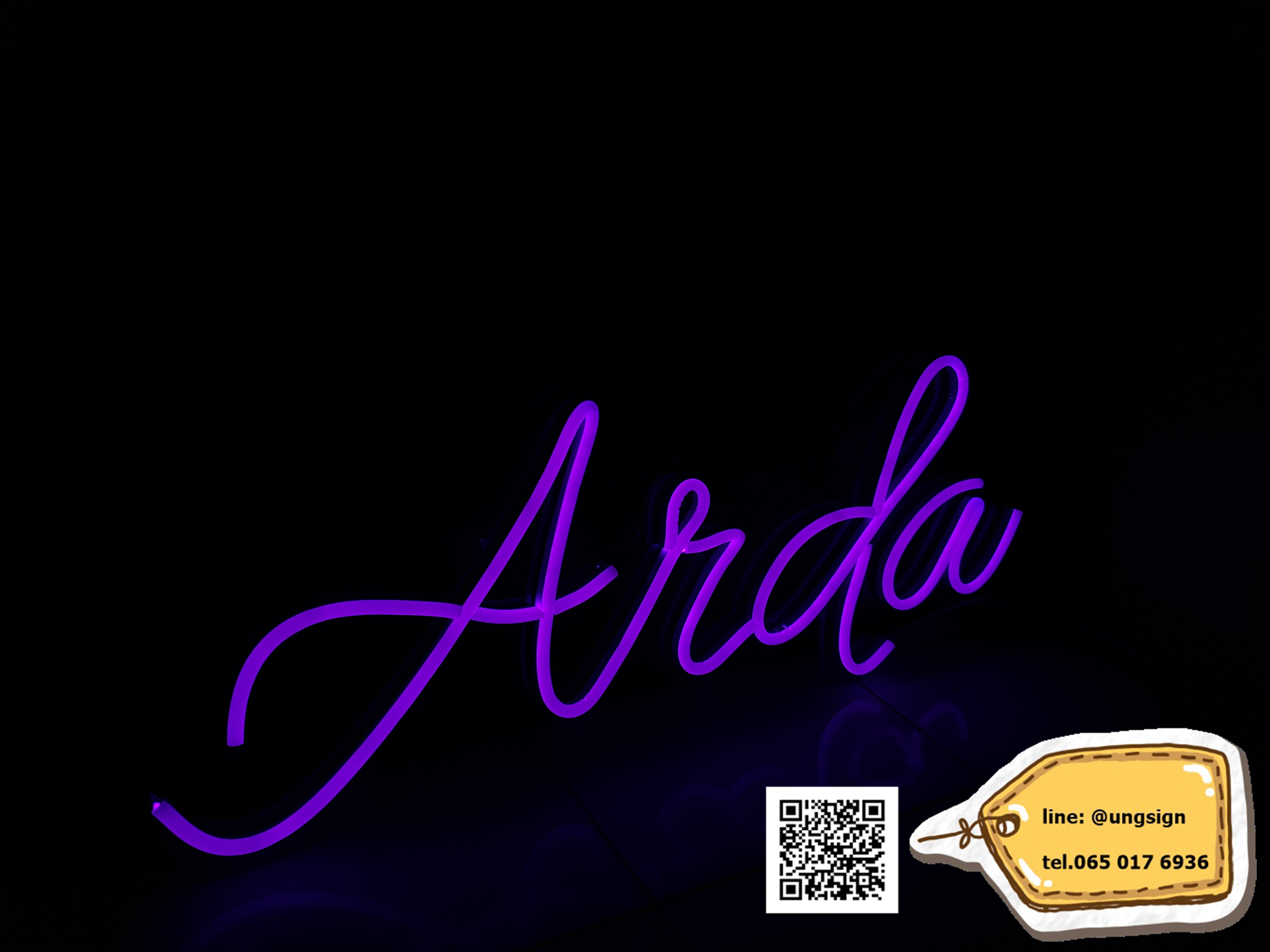 ป้ายนีออนเฟรค arda ใช้สำหรับเป็นของขวัญวันเกิด