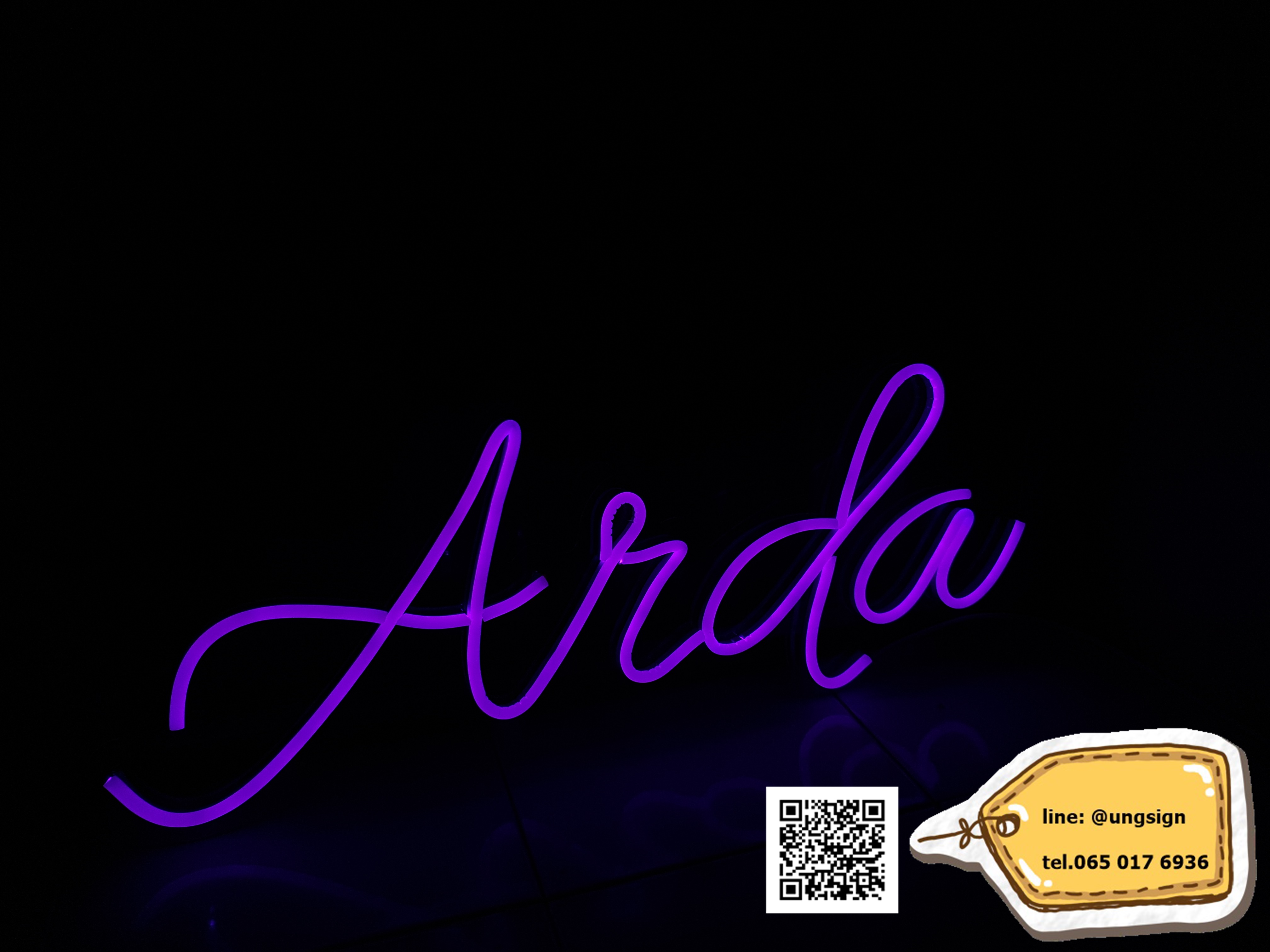 ป้ายนีออนเฟรค arda ใช้สำหรับเป็นของขวัญวันเกิด