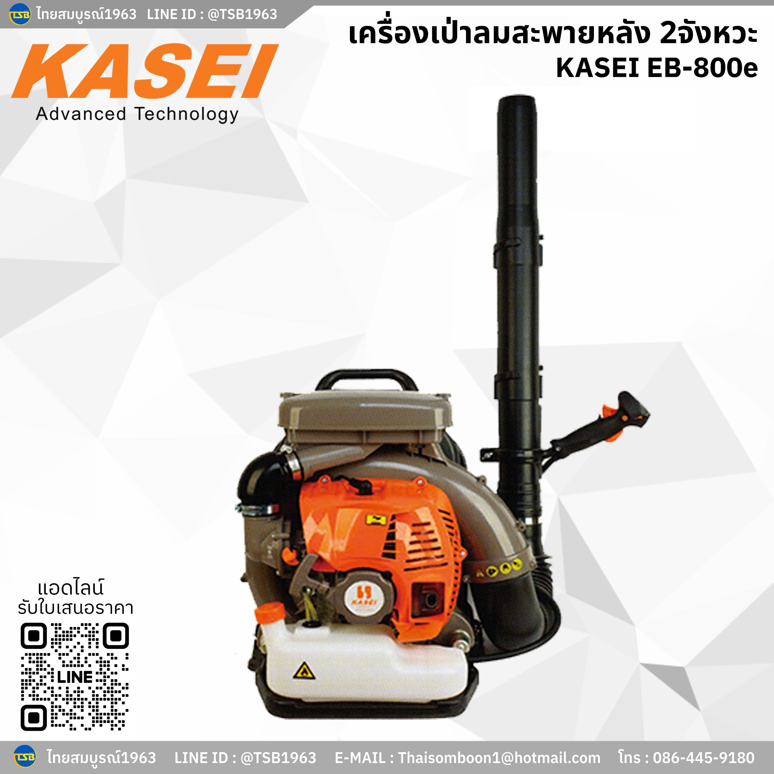 [BB-FS] เครื่องเป่าลมแบบสะพาย KASEI กำลัง 4 แรงม้า รุ่น EB-800E