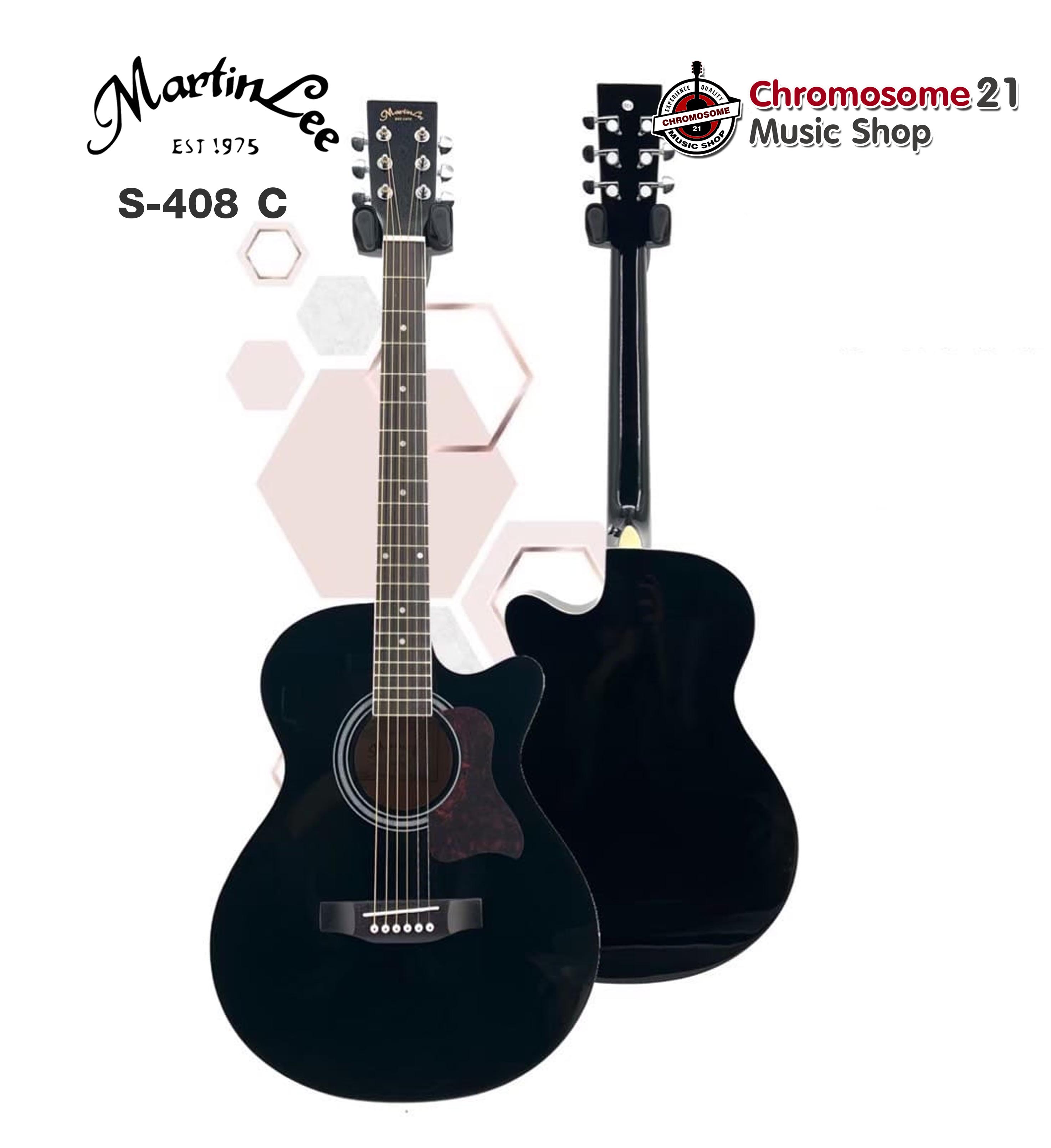กีตาร์โปร่ง Martin Lee ML-408C ทรง GA (สีดำ )