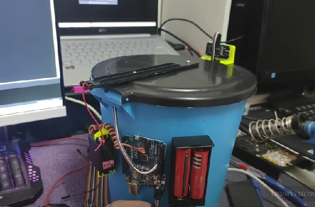 ชุดถังขยะอัตโนมัติ Arduino Uno + Ultrasonic เพื่อการศึกษา อุปกรณ์ให้ครบๆ มินิโปรเจค