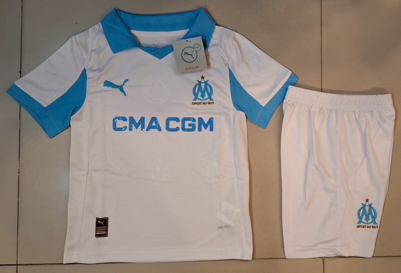 ชุดฟุตบอลเด็ก – มาร์กเซย สีขาว Fans Edition เกรดแฟนบอล 2026