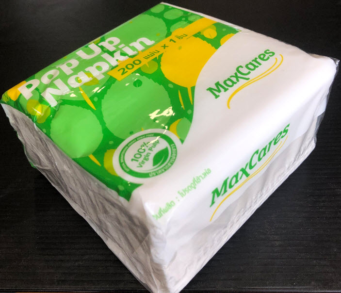 กระดาษเช็ดปาก Pop up MaxCares 200S