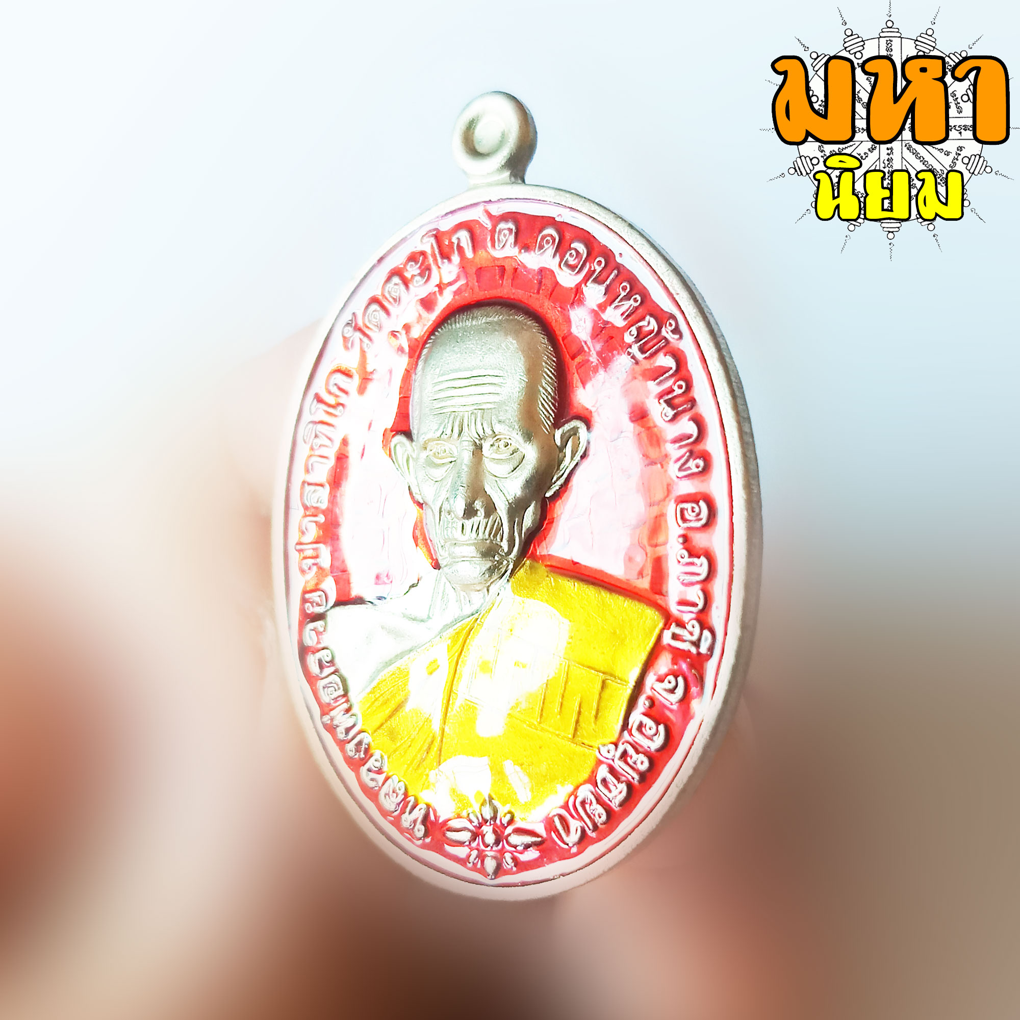 เหรียญชนะจน เนื้อเงินลงยา หลวงพ่อรวย ปาสาทิโก วัดตะโก จ.อยุธยา พร้อมกล่องอย่างดี