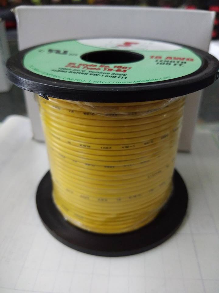 สายไฟ TSL 18 AWG 100FT สีเหลือง
