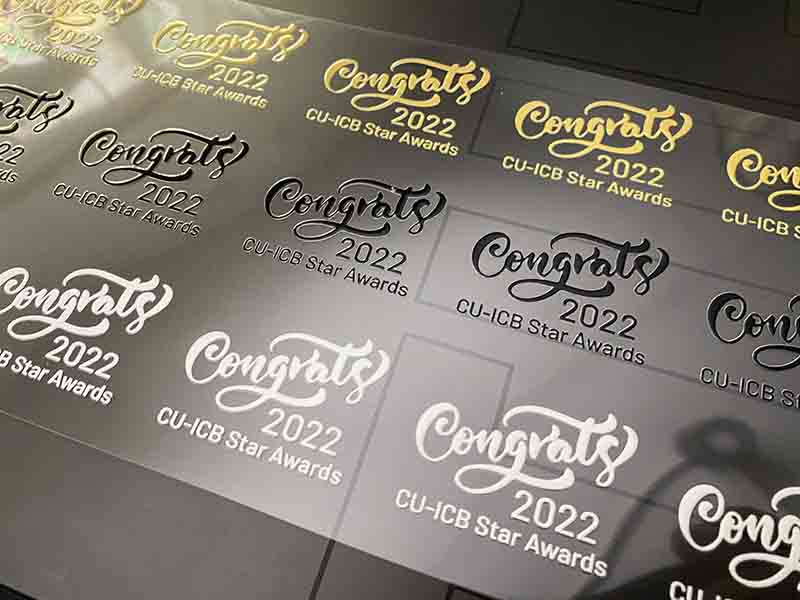 ตัวอย่าง UV dtf Sticker | รับพิมพ์ uv dtf | UV transfer