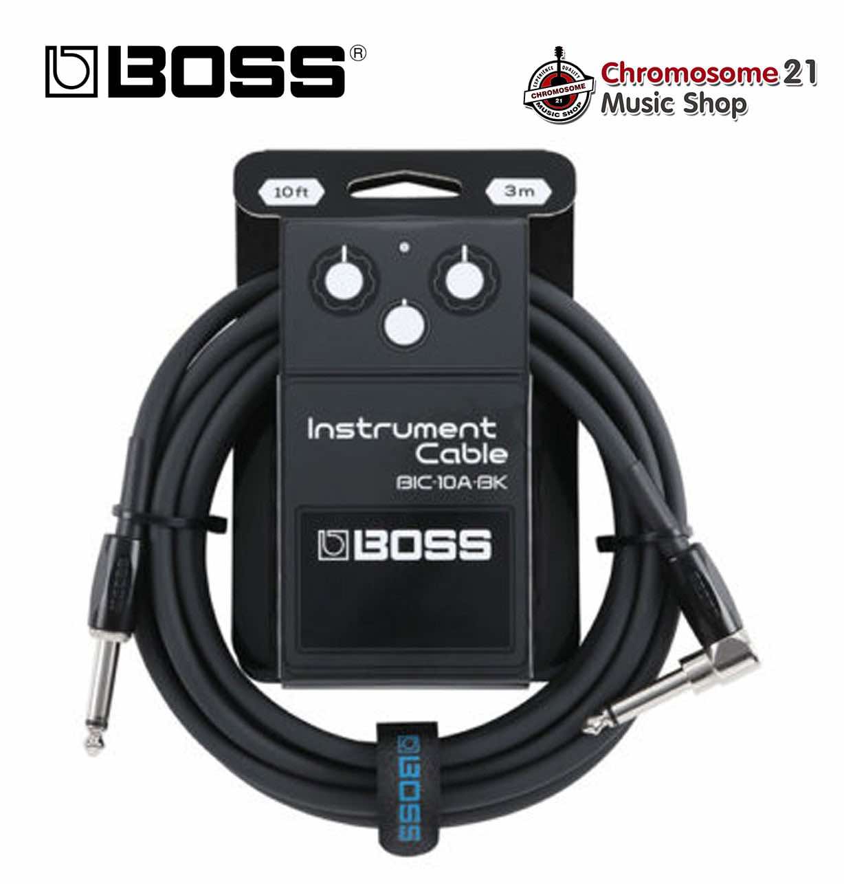 สายแจ๊ค BOSS (BIC-10A-BK) สีดำ Instrument Cable ความยาวสาย 3 เมตร