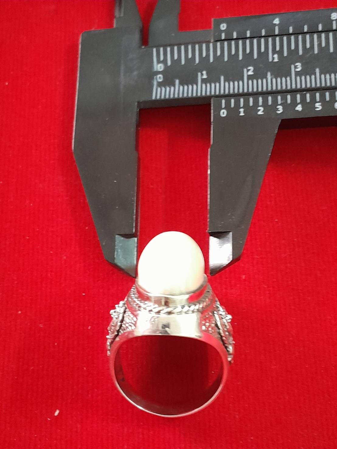 แหวนเงิน 925 ไซส์ 60-61 R หัวใหญ่ ลายสวย ตัวเรือนเงิน ลายครุฑ