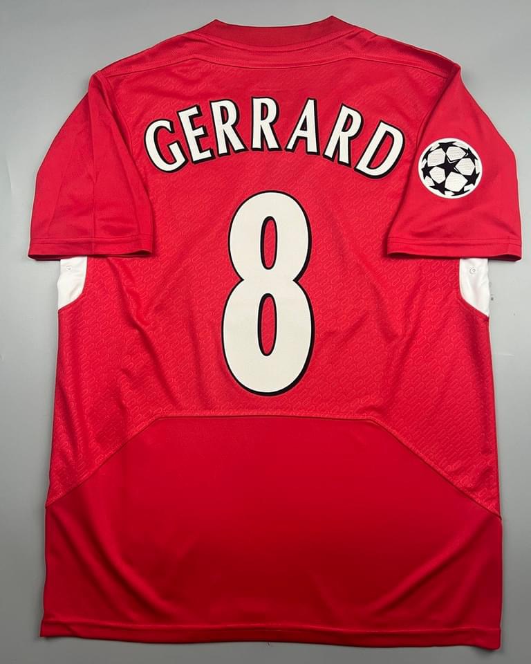 เสื้อบอล ย้อนยุค ลิเว่อพูล เหย้า 2005 Retro Liverpool Home Final Istanbul สกรีน GERRARD # 8