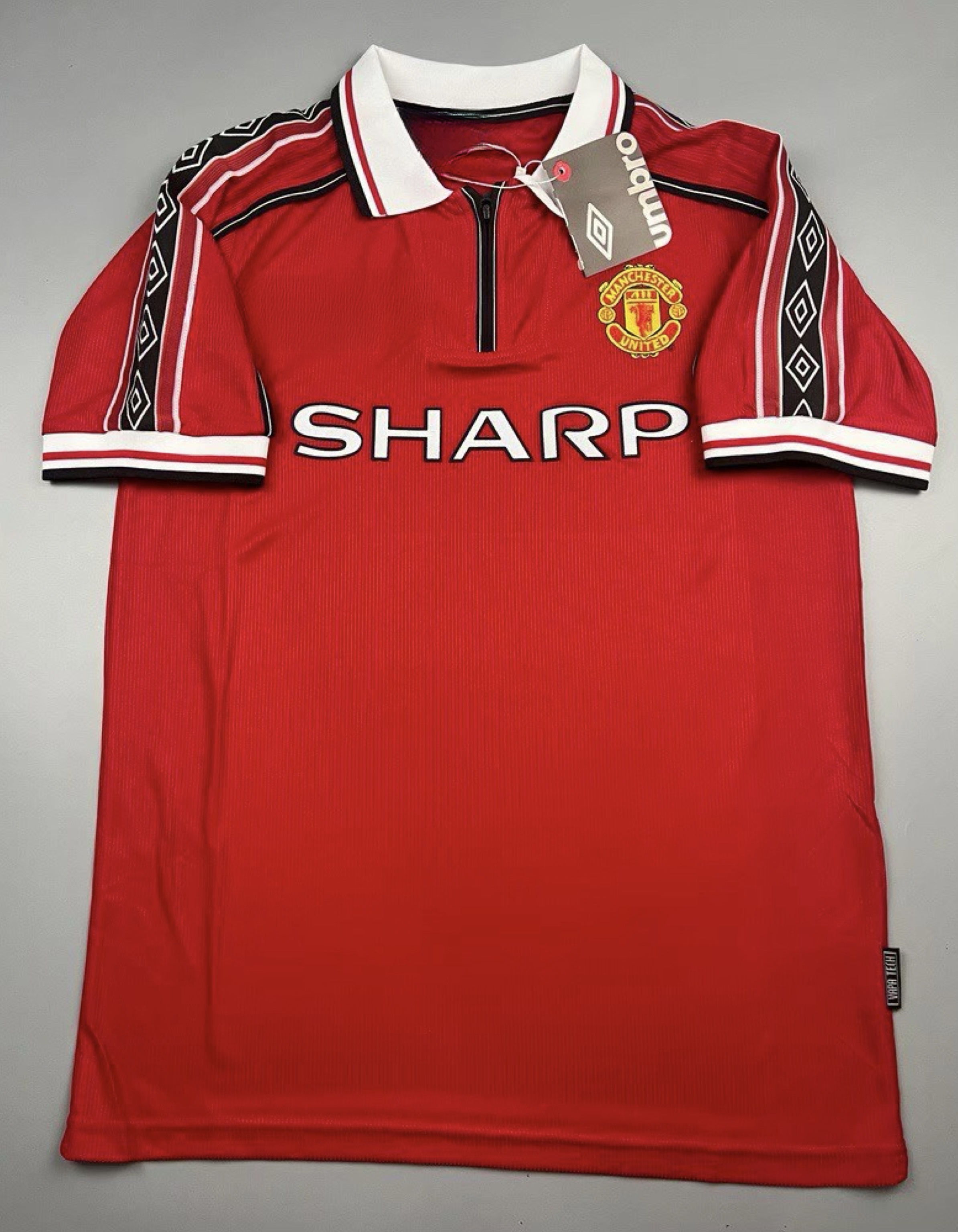 เสื้อฟุตบอลย้อนยุค เกรด Retro แมนยู ปี Home 1998 เฟล็ก David Beckham, Paul Schole, Eric Cantona, Roy Keane