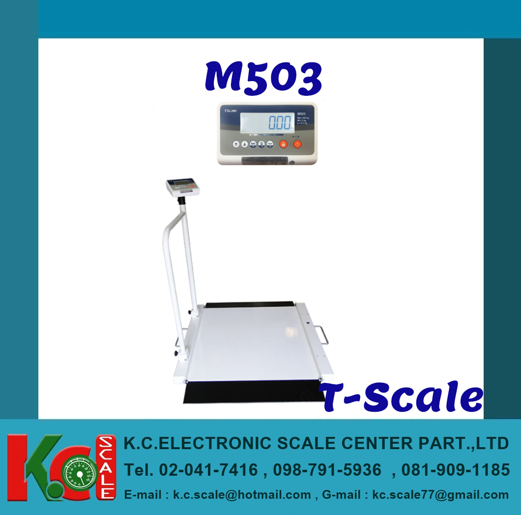 เครื่องชั่งน้ำหนักสำหรับรถเข็น พร้อมราวจับ 1 ด้าน T-Scale รุ่น M503