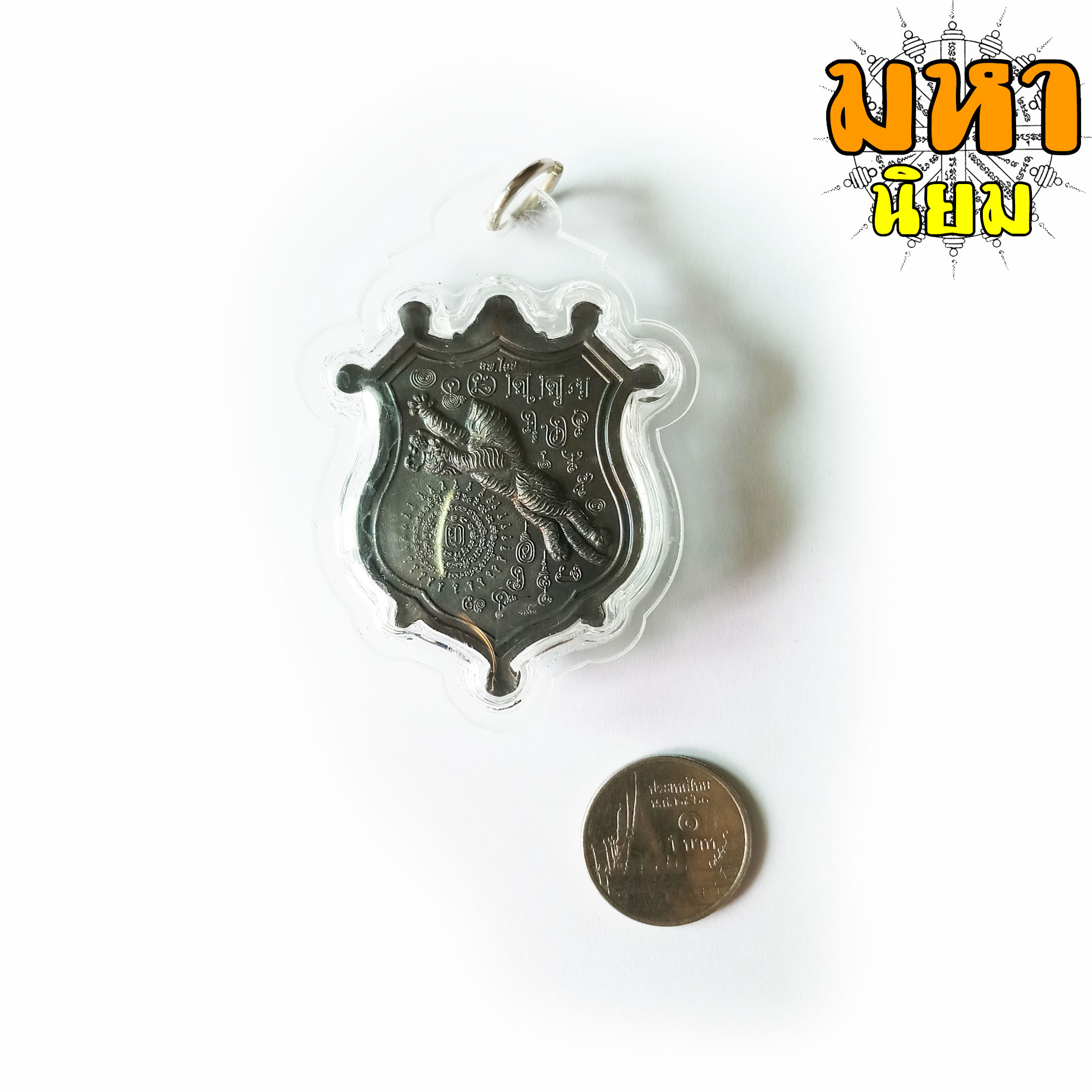 เหรียญพยัคฆ์เหนือดวง พญาสมิงเหนือดวง หลวงพ่อไฉน ฉนฺทสาโร จ.ขอนแก่น เนื้อนวะโลหะ เลี่ยมกรอบอย่างดี