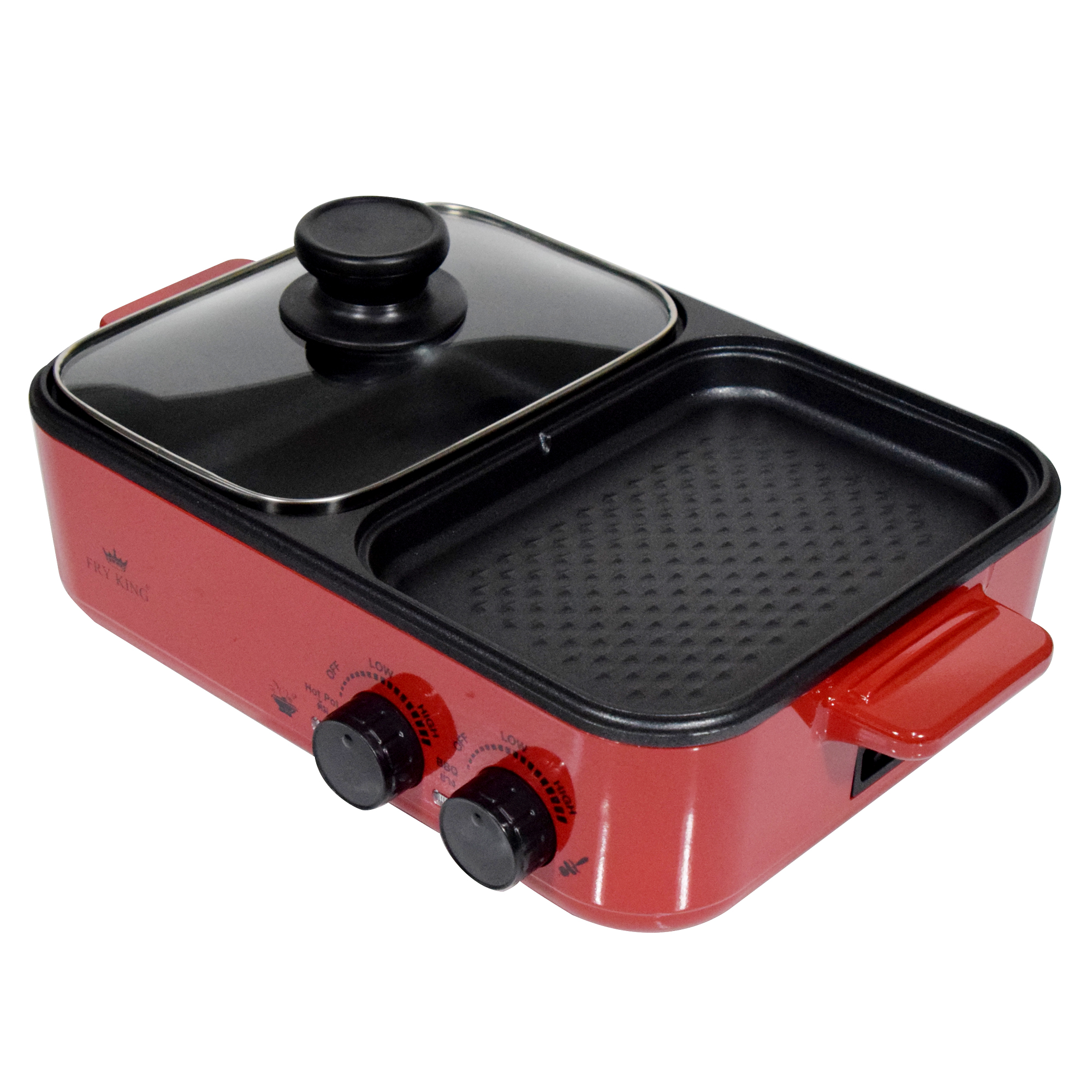 FRY KING เตาปิ้งย่าง ชาบู 2in1 รุ่น FR-BQ7 เคลือบ non-stick ทั้งต้มและย่างได้พร้อมกัน ปรับอุณหภูมิแยกกัน ตัดไฟอัตโนมัติ