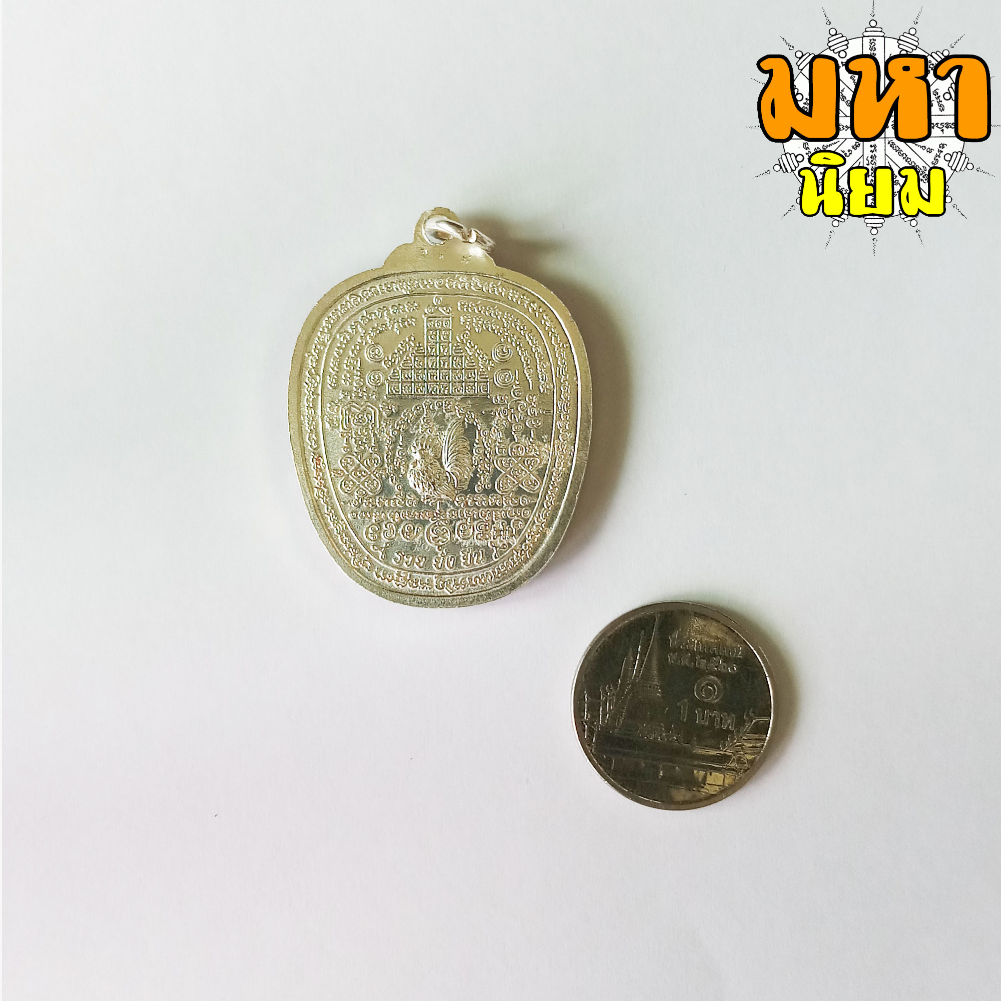 เหรียญแอปเปิ้ล รวย ยั่ง ยืน หลวงพ่อรวย ปาสาทิโก วัดตะโก จ.อยุธยา เนื้ออัลปากา ลงยาสี พร้อมกล่องอย่างดี