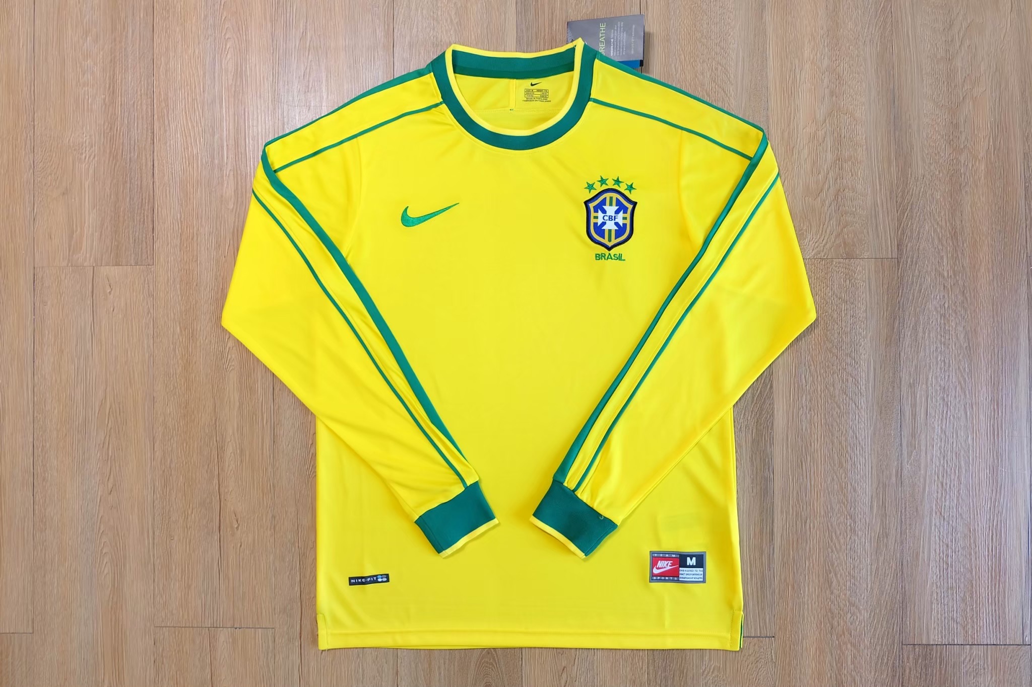 Retro เสื้อฟุตบอลย้อนยุค บราซิล แขนยาว 1998