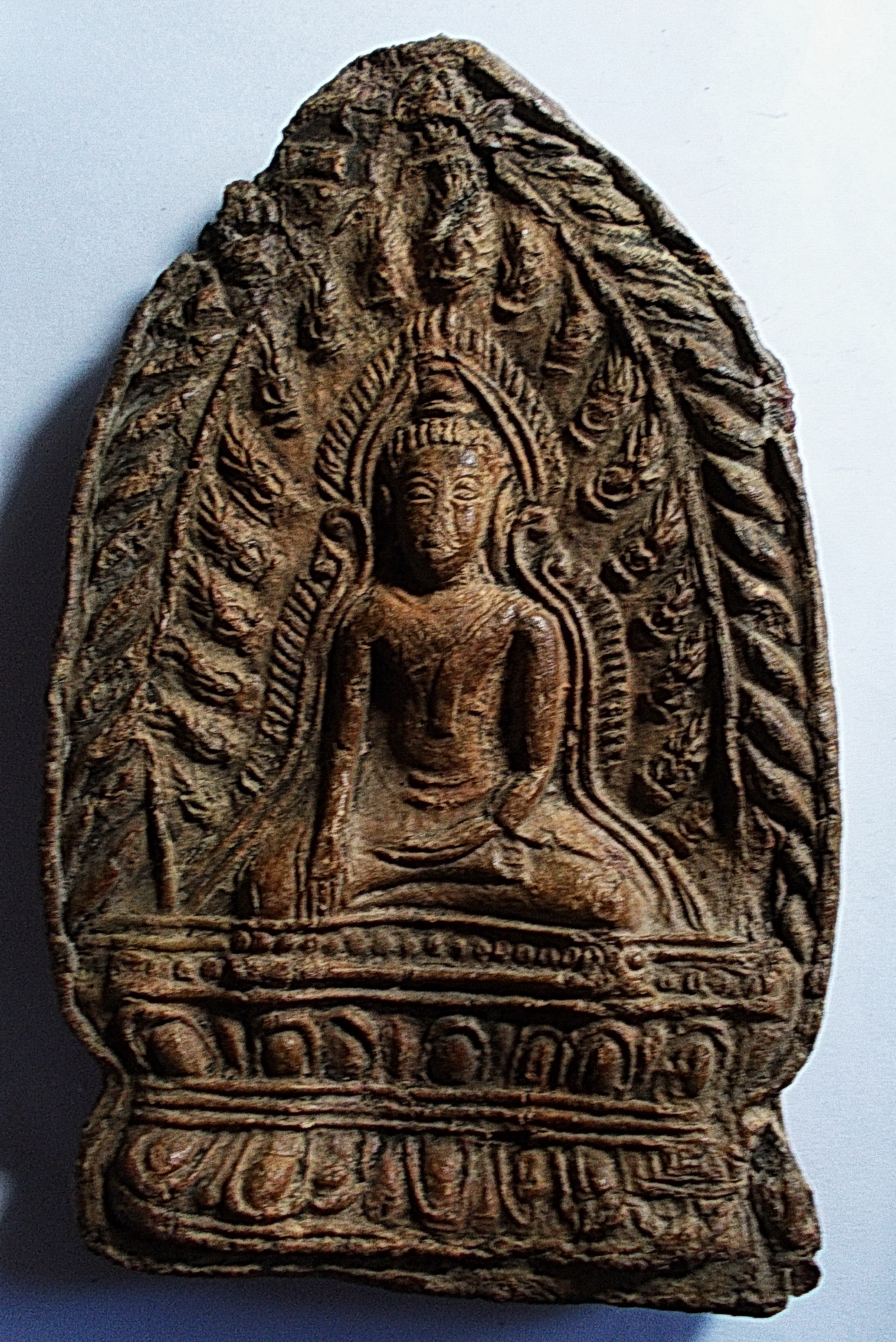 พระกำแพงใบขนุน เนื้อดิน กรุวัดมหาธาตุ จ.สุโขทัย (ขายแล้ว)