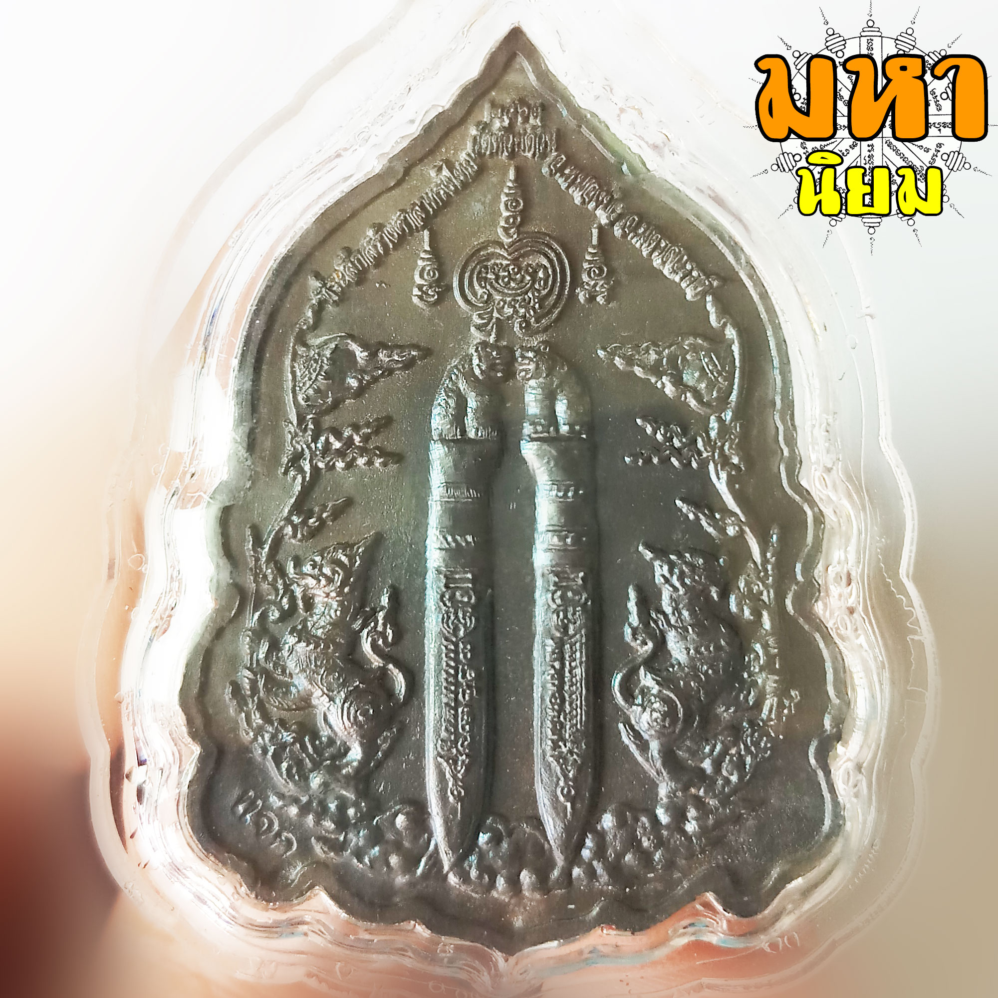 เหรียญนั่งเสือคู่ พยัคฆ์พันล้าน หลวงพ่อพัฒน์ ปุญฺญกาโม วัดห้วยด้วน จ.นครสวรรค์ เนื้อนวะโลหะรมดำ เลี่ยมกรอบอย่างดี