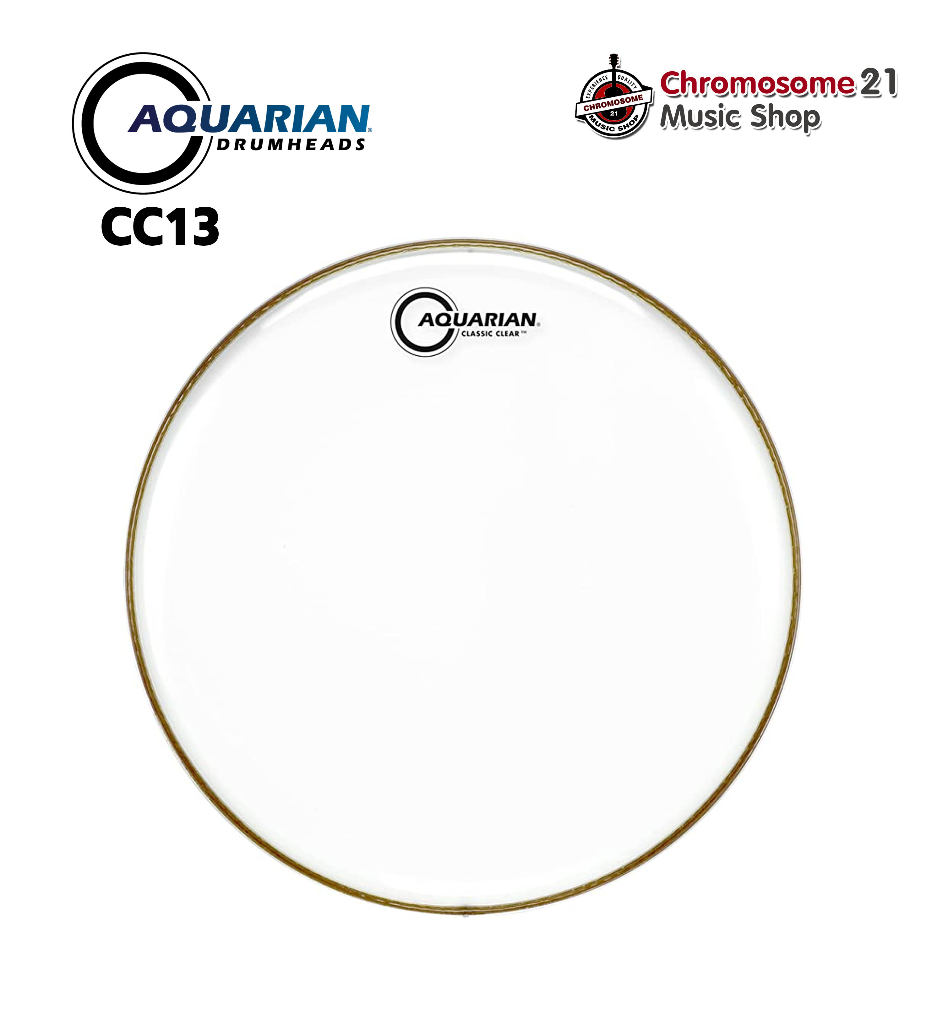 หนังกลองทอม Aquarian CC13 Classic Clear (หนังใสชั้นเดียว) ขนาด13นิ้ว