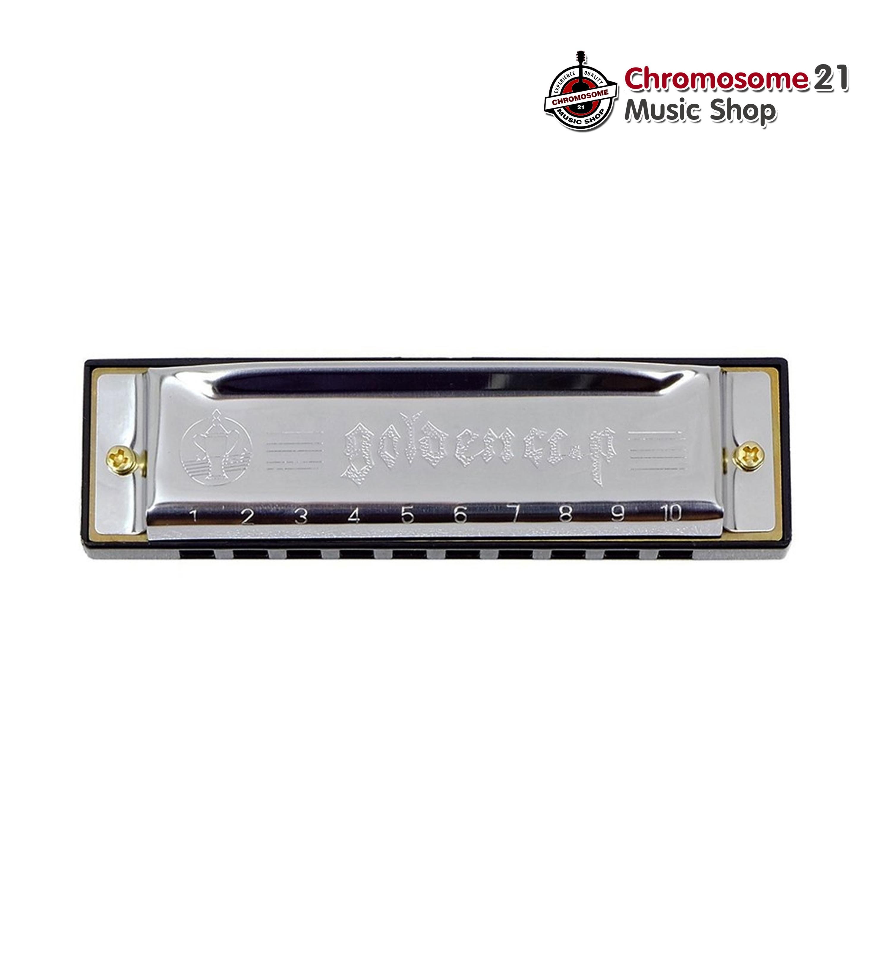 เมาท์ออแกน Harmonica 10 ช่อง Golden Cup JH1020 คีย์ A , B , C , D , E , F , G มาพร้อมกล่อง