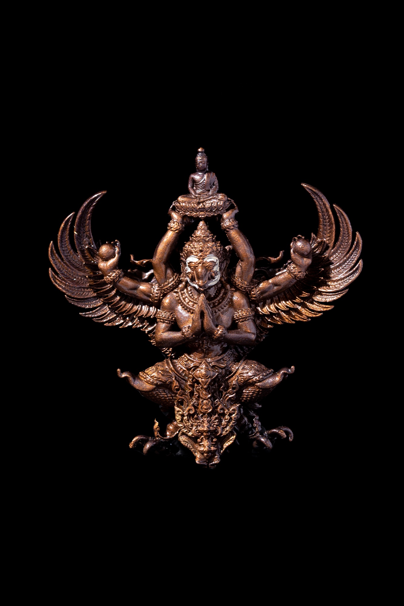 พญาครุฑ ชุดกรรมการ เนื้อทองแดงซาติน หน้าขาว พิมพ์ใหญ่ รุ่นราชันมหาเศรษฐี วัดครุฑธาราม อยุธยา